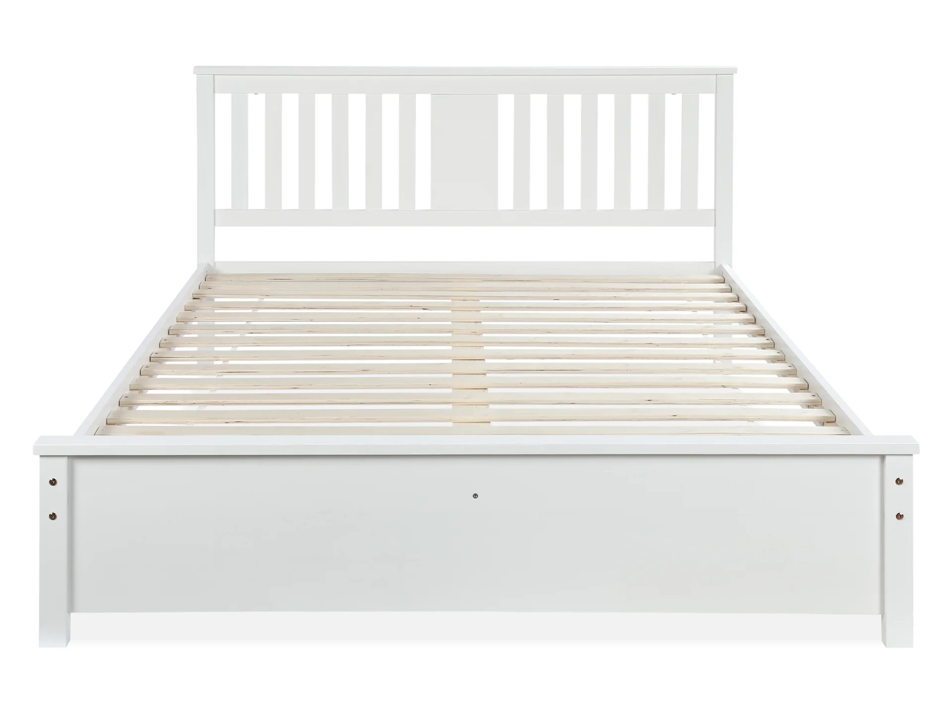 Castor Queen Wooden Bed Frame - White - Image 3