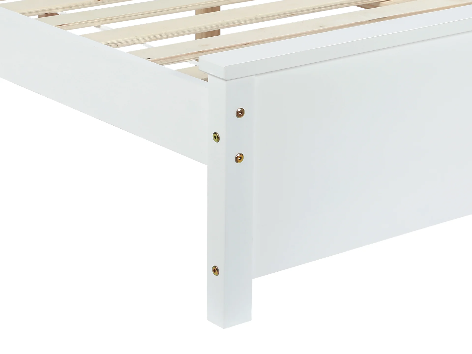 Castor Queen Wooden Bed Frame - White - Image 7