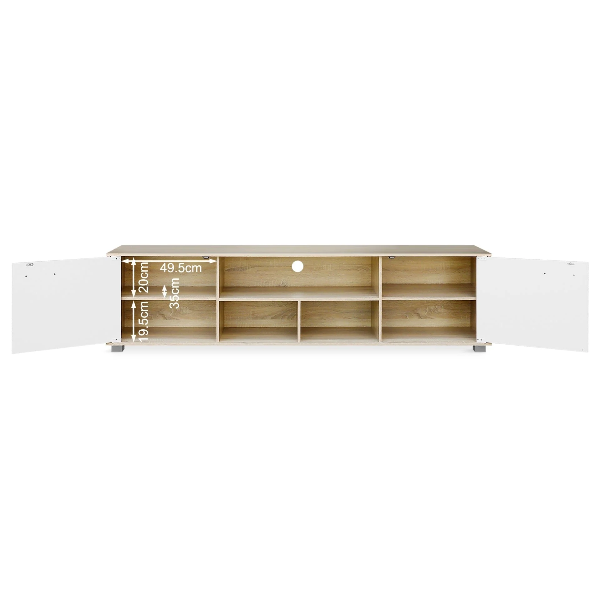 Cauto 1.8m Entertainment Unit - Oak + White - Image 14