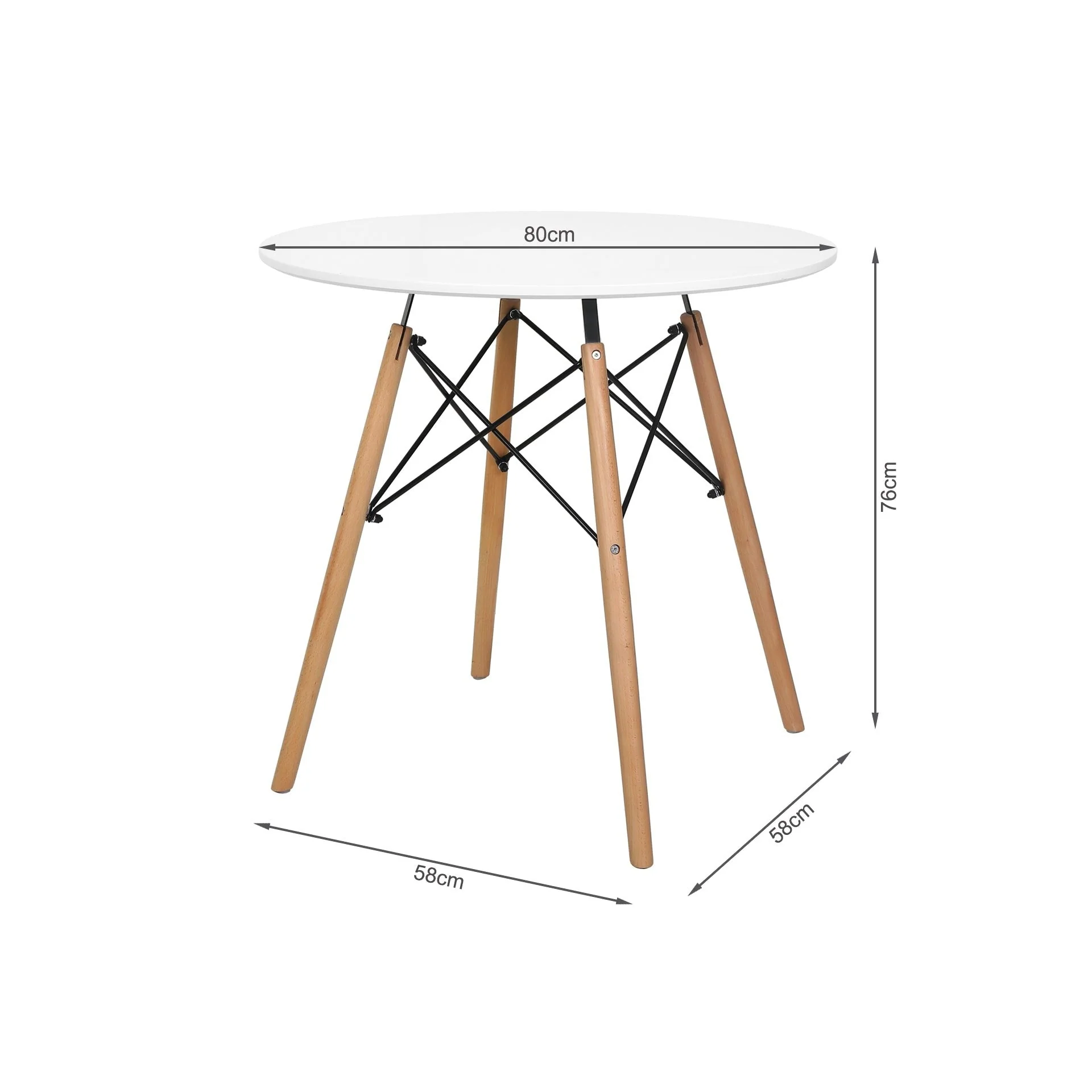 Cena Dining Table Round 80 x 73 cm - White - Image 11