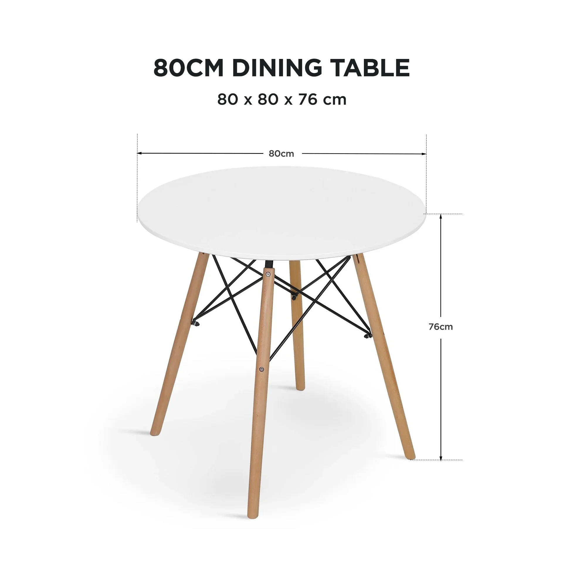 Cena Dining Table Round 80 x 73 cm - White - Image 3