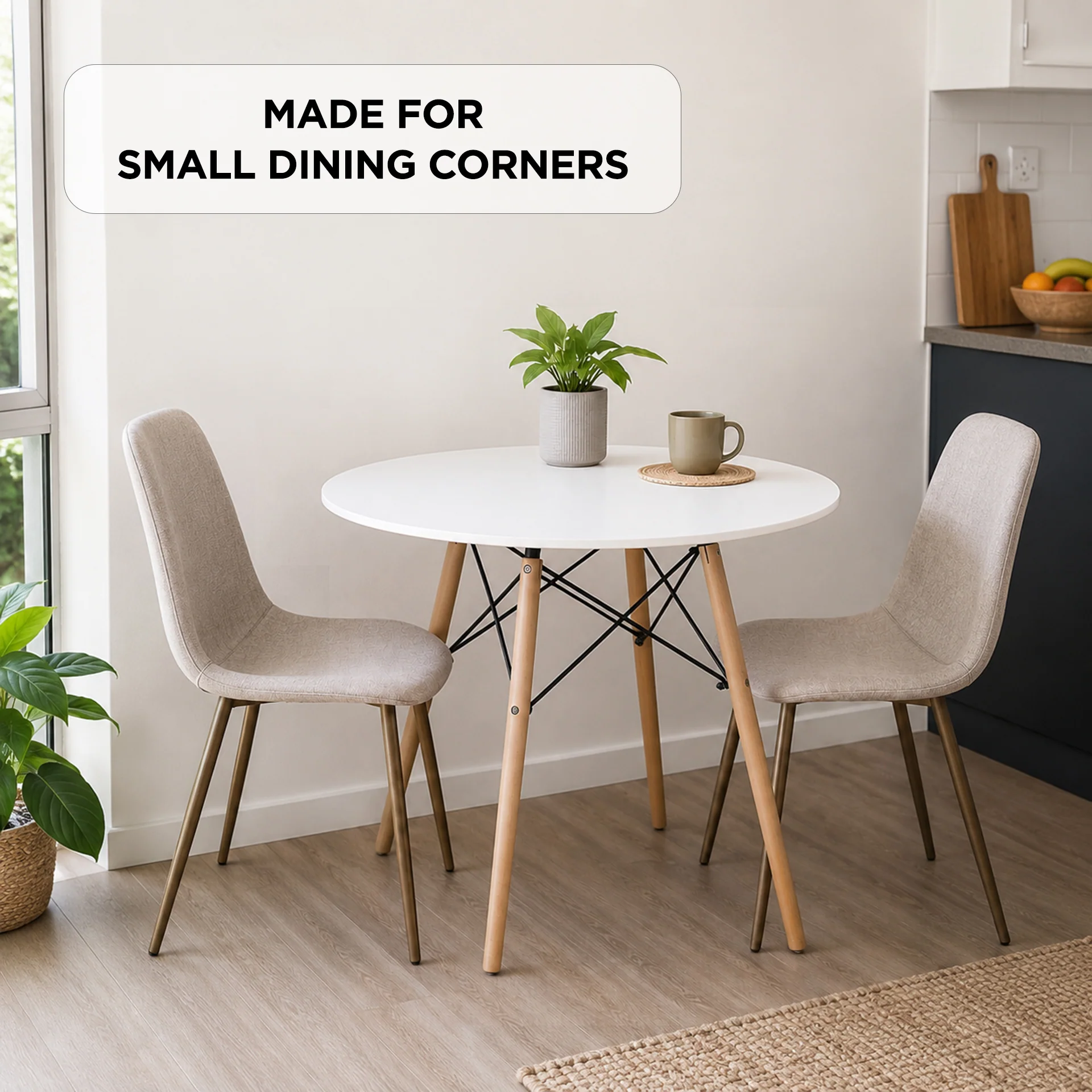 Cena Dining Table Round 80 x 73 cm - White - Image 4