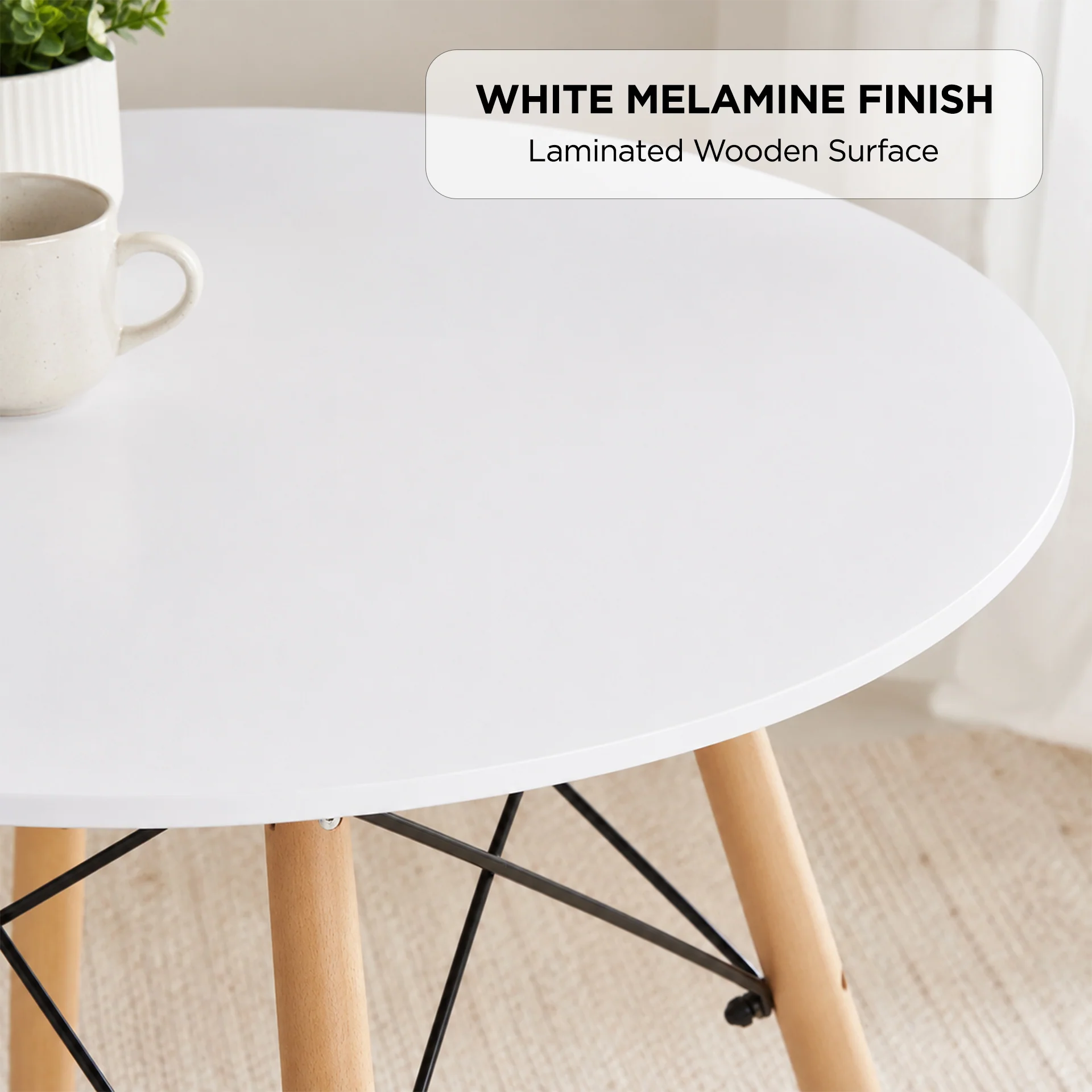 Cena Dining Table Round 80 x 73 cm - White - Image 5