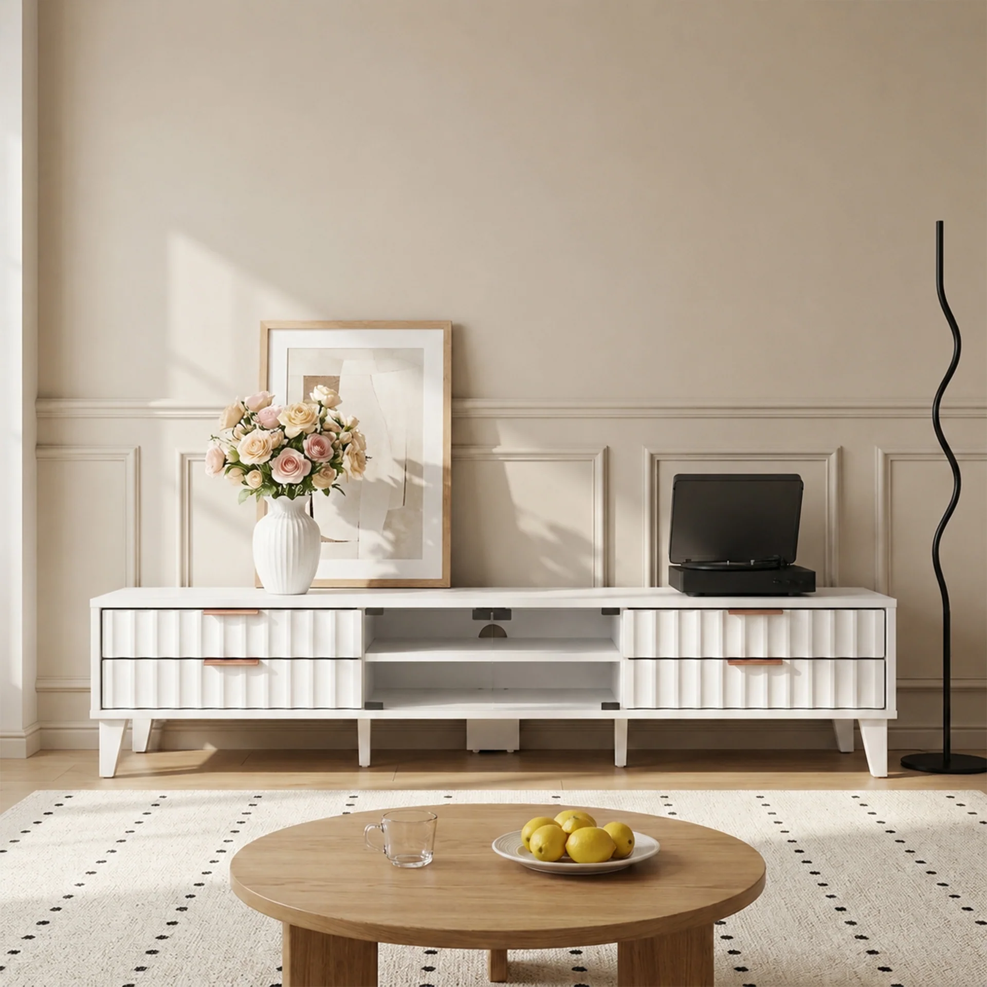 Charlie 1.8m Entertainment Unit - White - Image 7