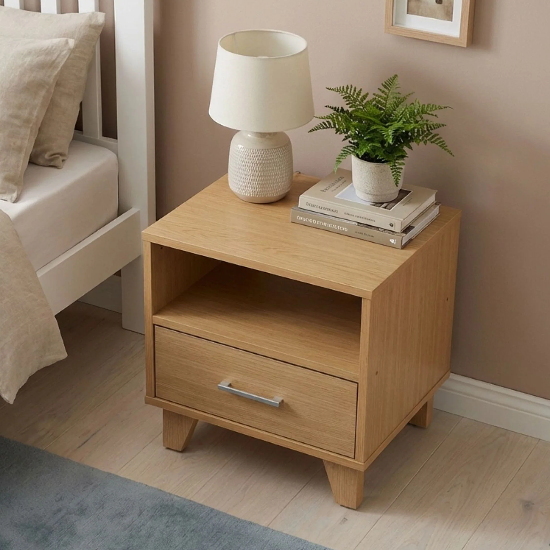 Claire Bedside Table - Oak - Image 6