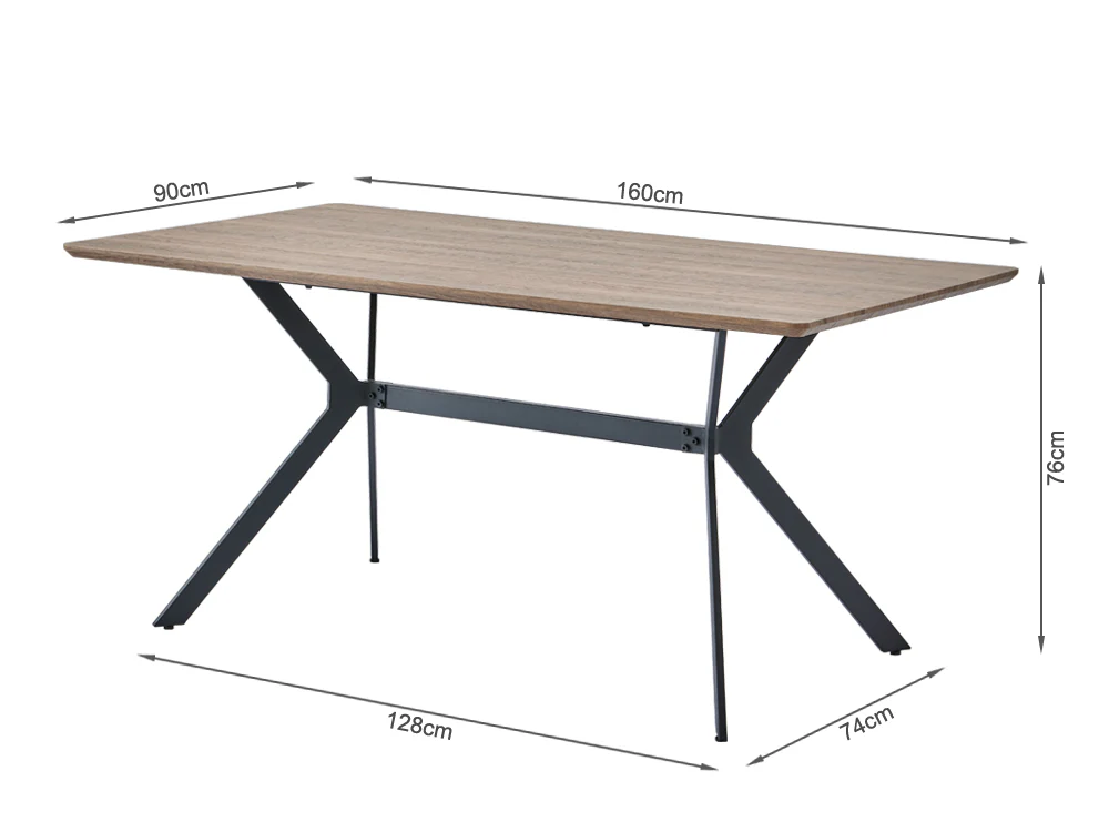 CLAUDE Dining Table Rectangle 160x90cm - WALNUT - Image 10