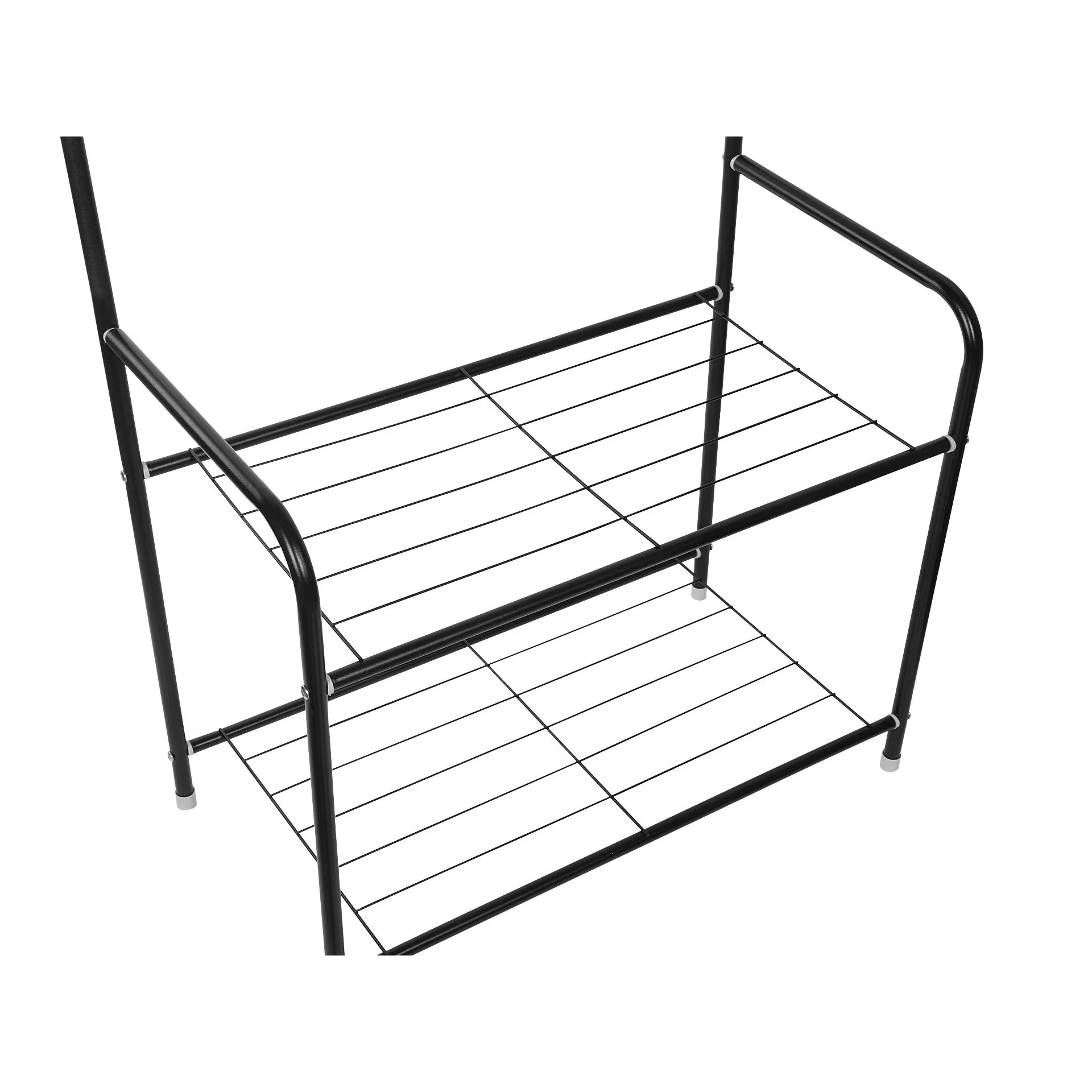 Clothing Garment Rack with Shelves - Black - Image 7