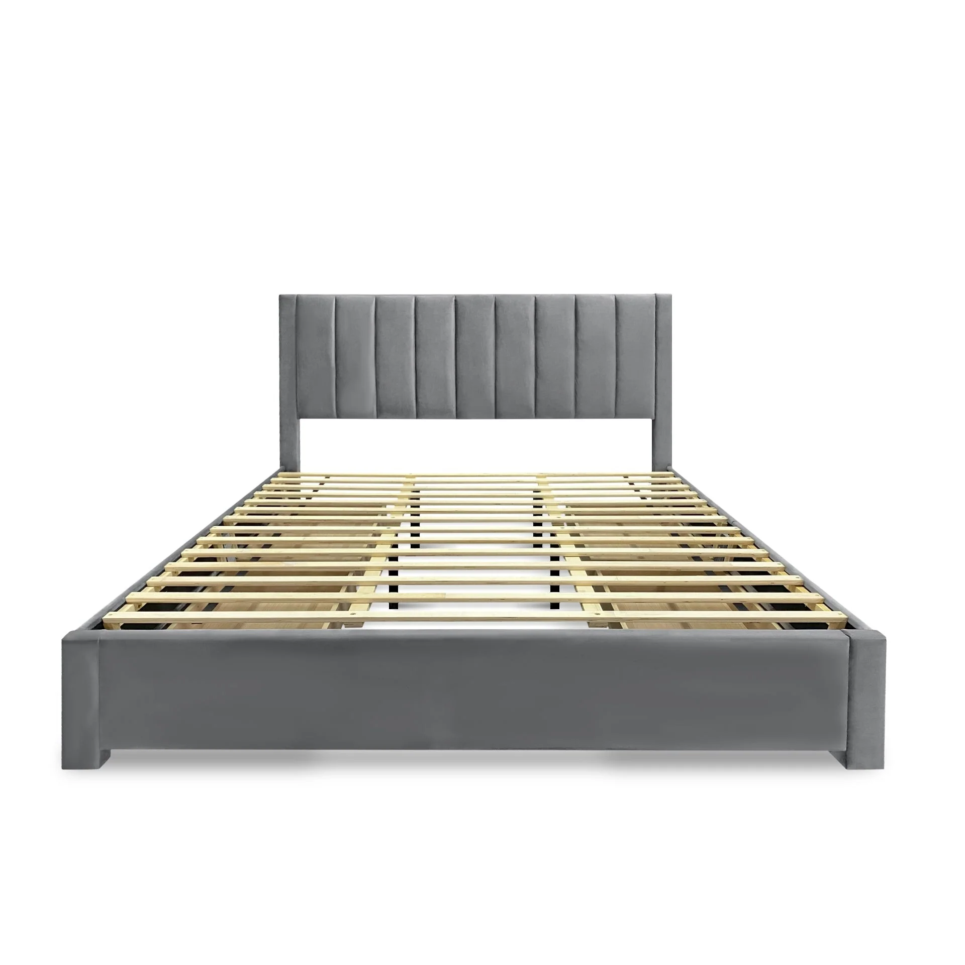 Columbia Super King Fabric Bed Frame with 4 Drawers - Grey - Image 6