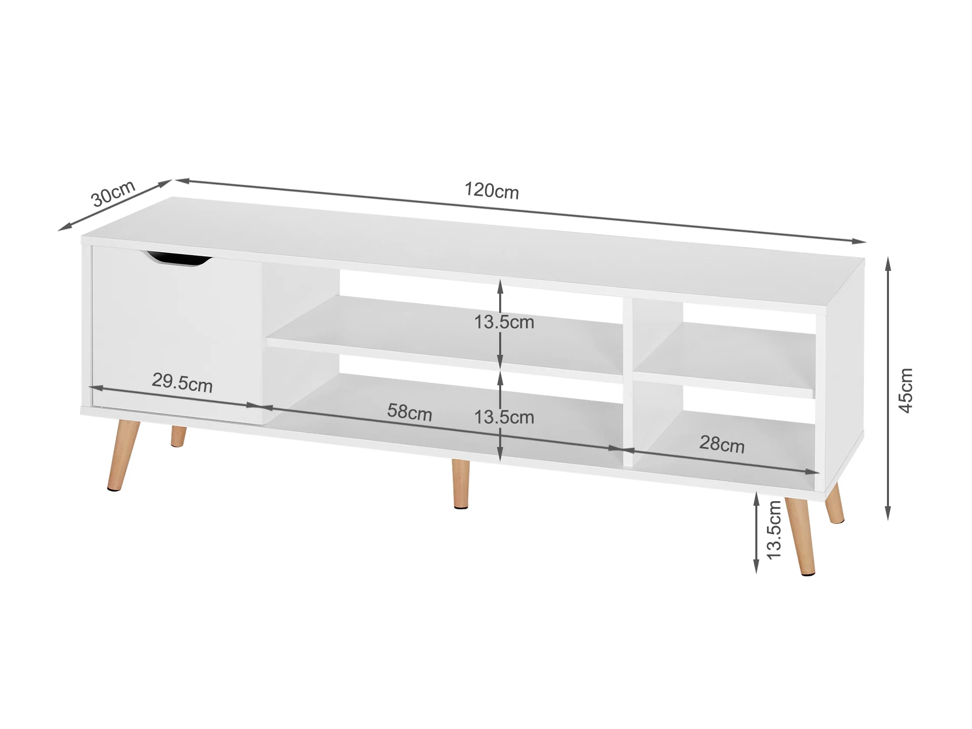 Como 1.2m Entertainment Unit - White - Image 5