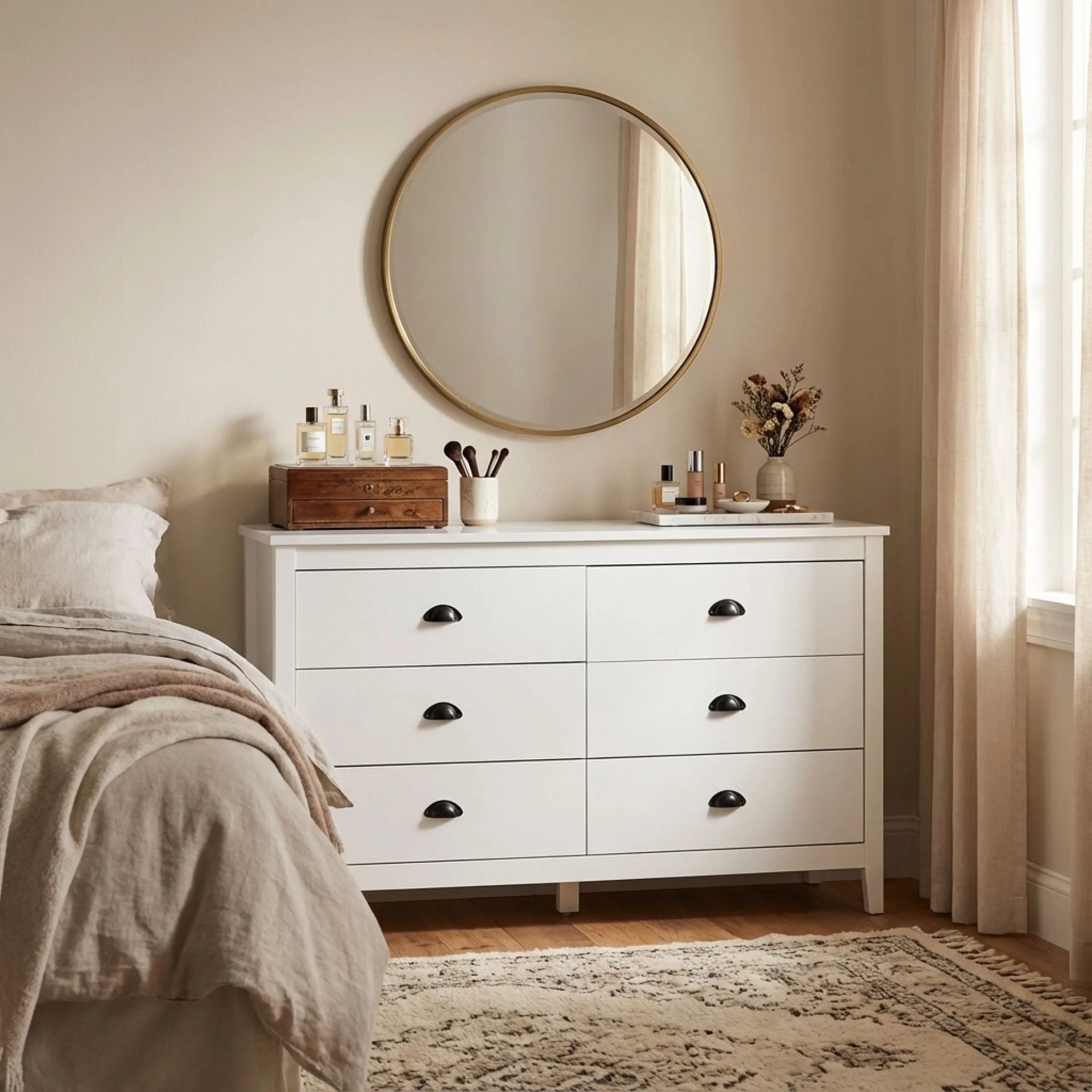Congo 6 Drawers Low Boy - White
