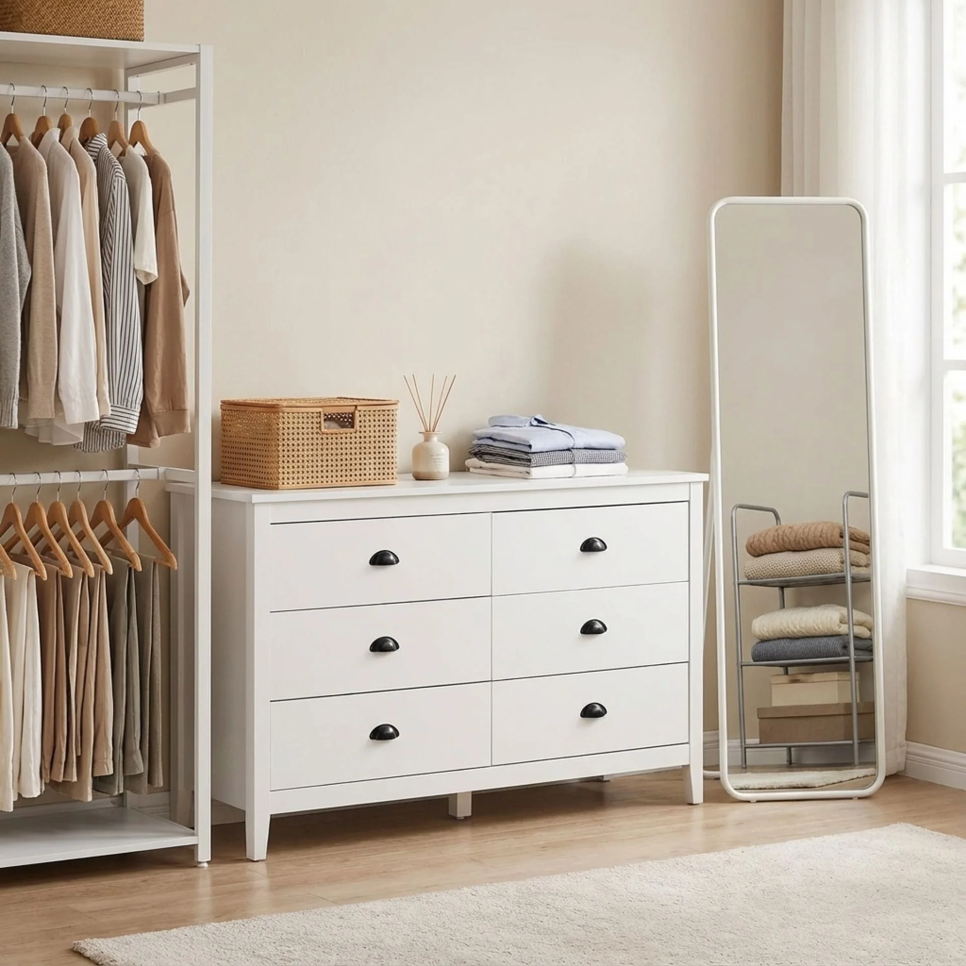 Congo 6 Drawers Low Boy - White - Image 3