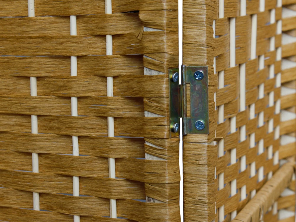 COONOOR 1.7M Rattan Room Divider Screen 6 Panels - OAK - Image 7