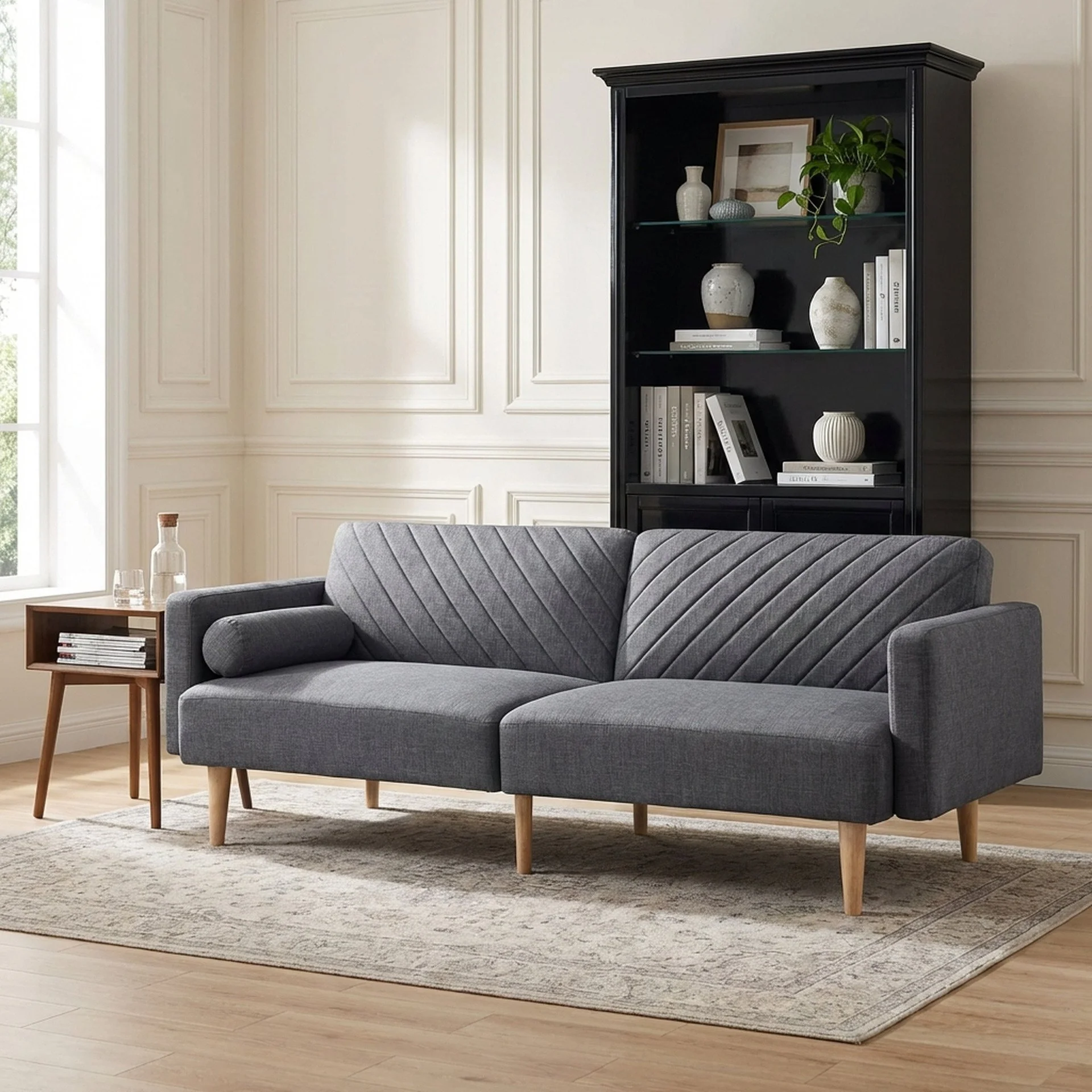 Cordova 3 Seater Sofa Bed - Dark Grey - Image 3