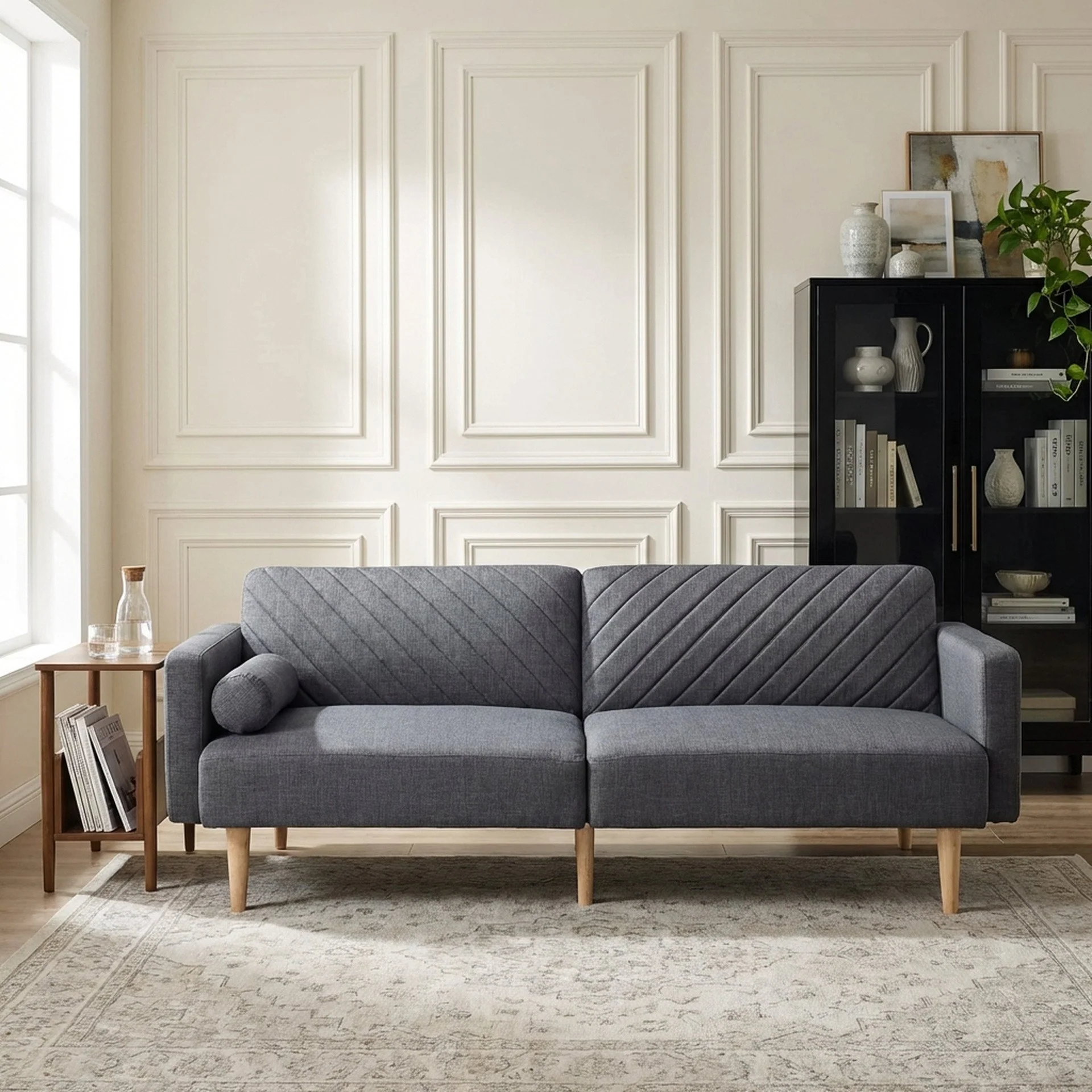 Cordova 3 Seater Sofa Bed - Dark Grey - Image 4