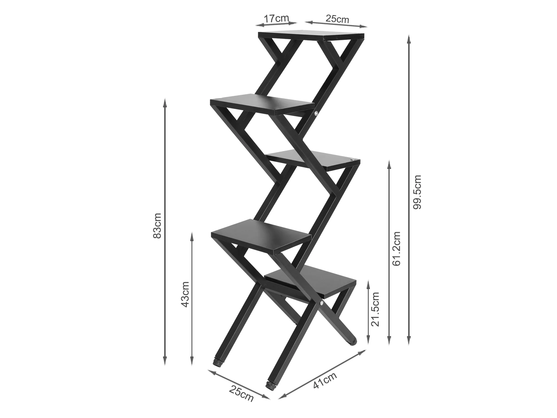 CRANE 5 Tier Plant Stand - BLACK - Image 6