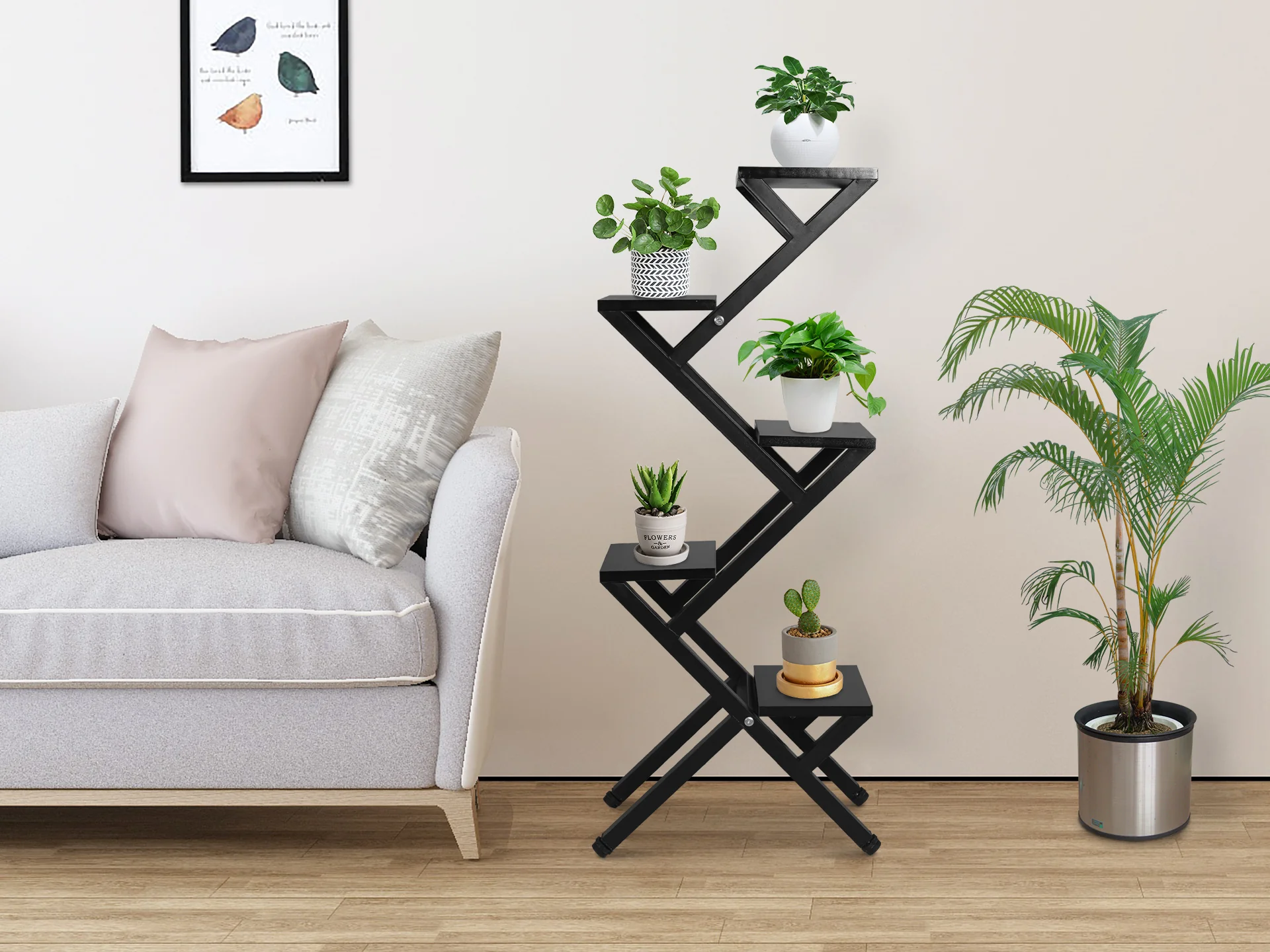 CRANE 5 Tier Plant Stand - BLACK - Image 7
