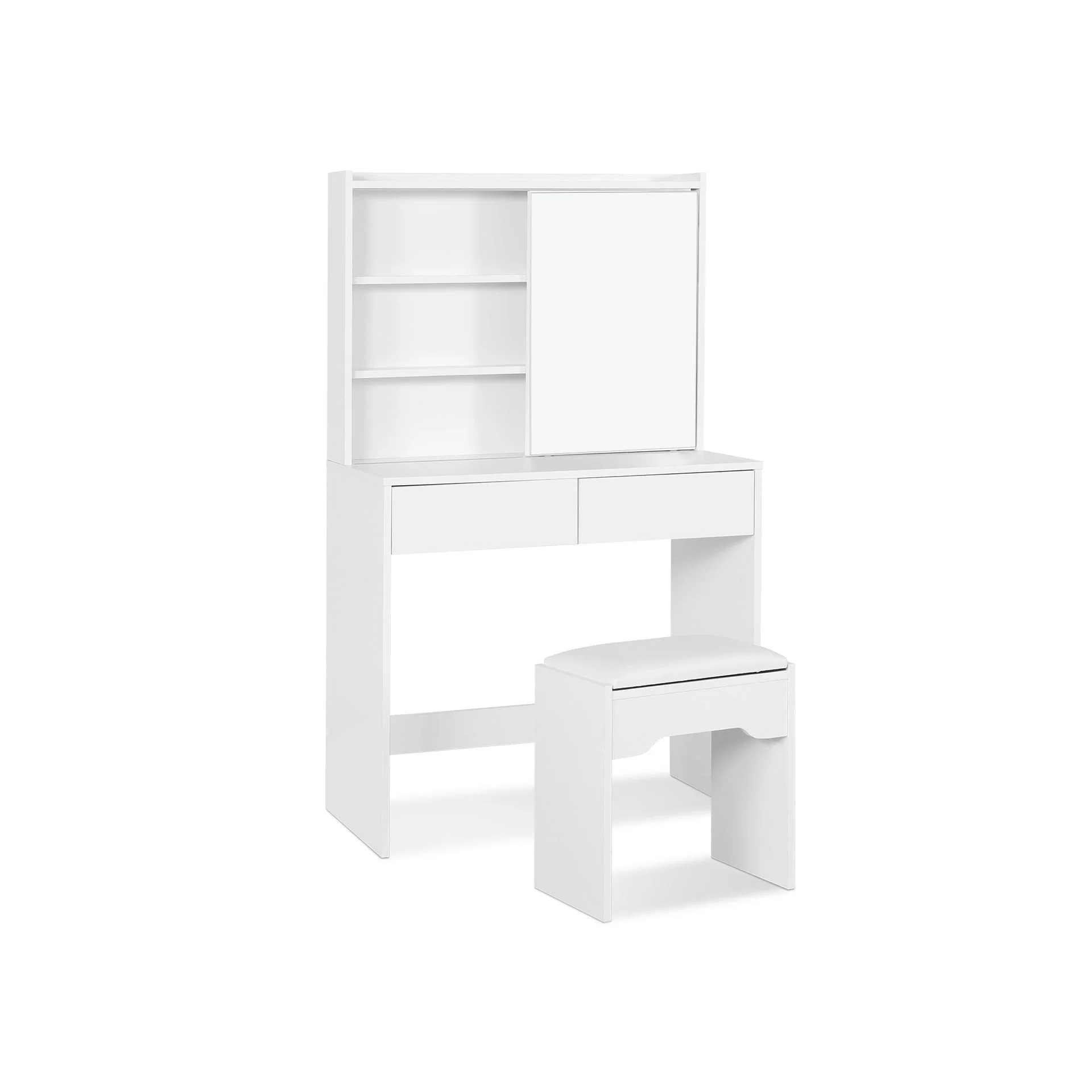 Crocus Dressing Table with Drawers Set 2pcs - White - Image 7