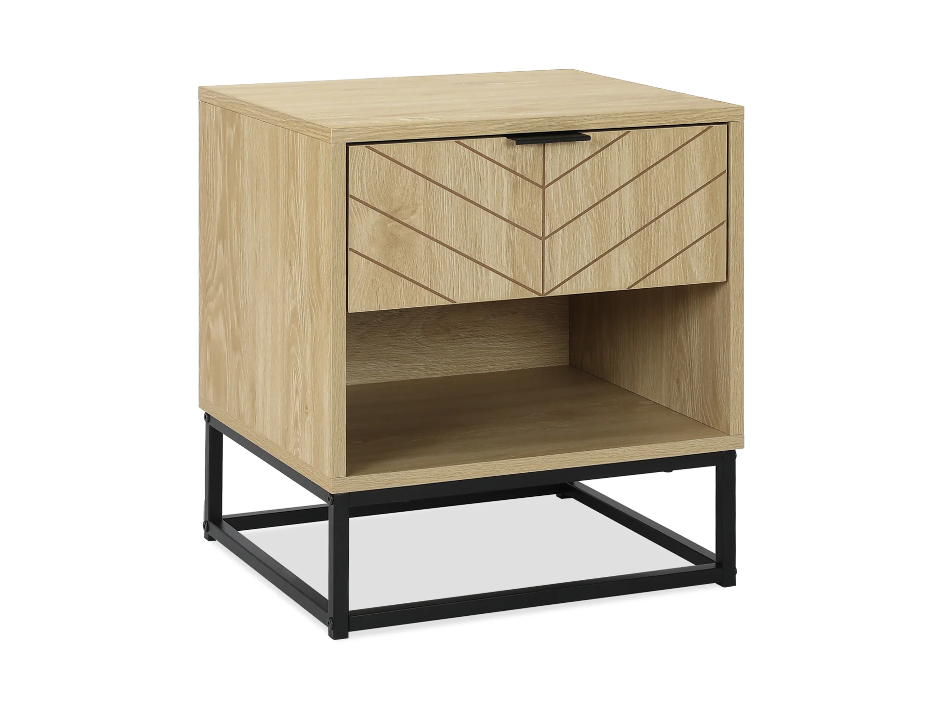 Crovo Wooden Bedside Table - Natural - Image 2
