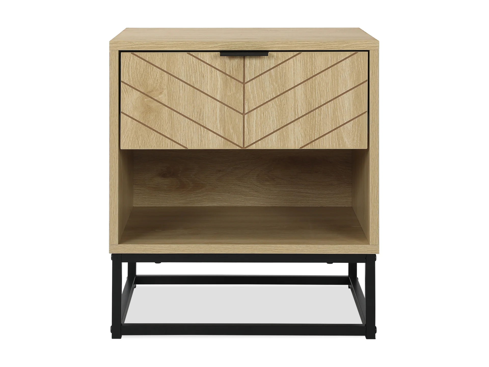 Crovo Wooden Bedside Table - Natural - Image 3