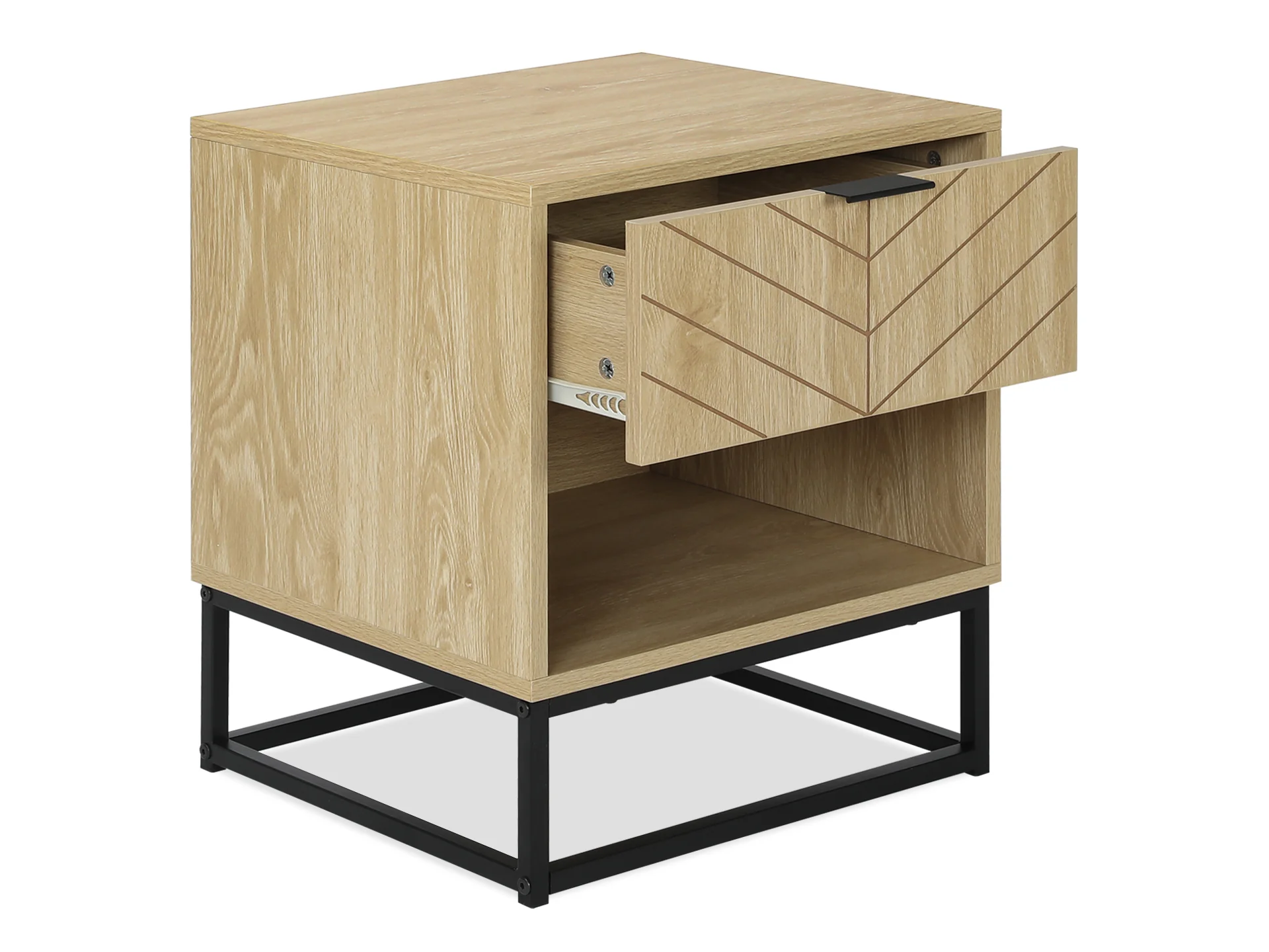 Crovo Wooden Bedside Table - Natural - Image 4