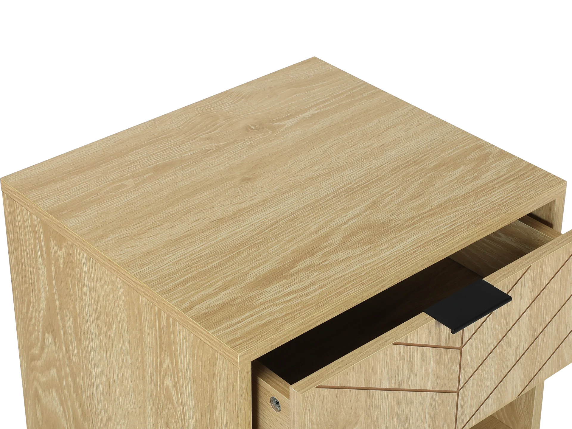 Crovo Wooden Bedside Table - Natural - Image 5