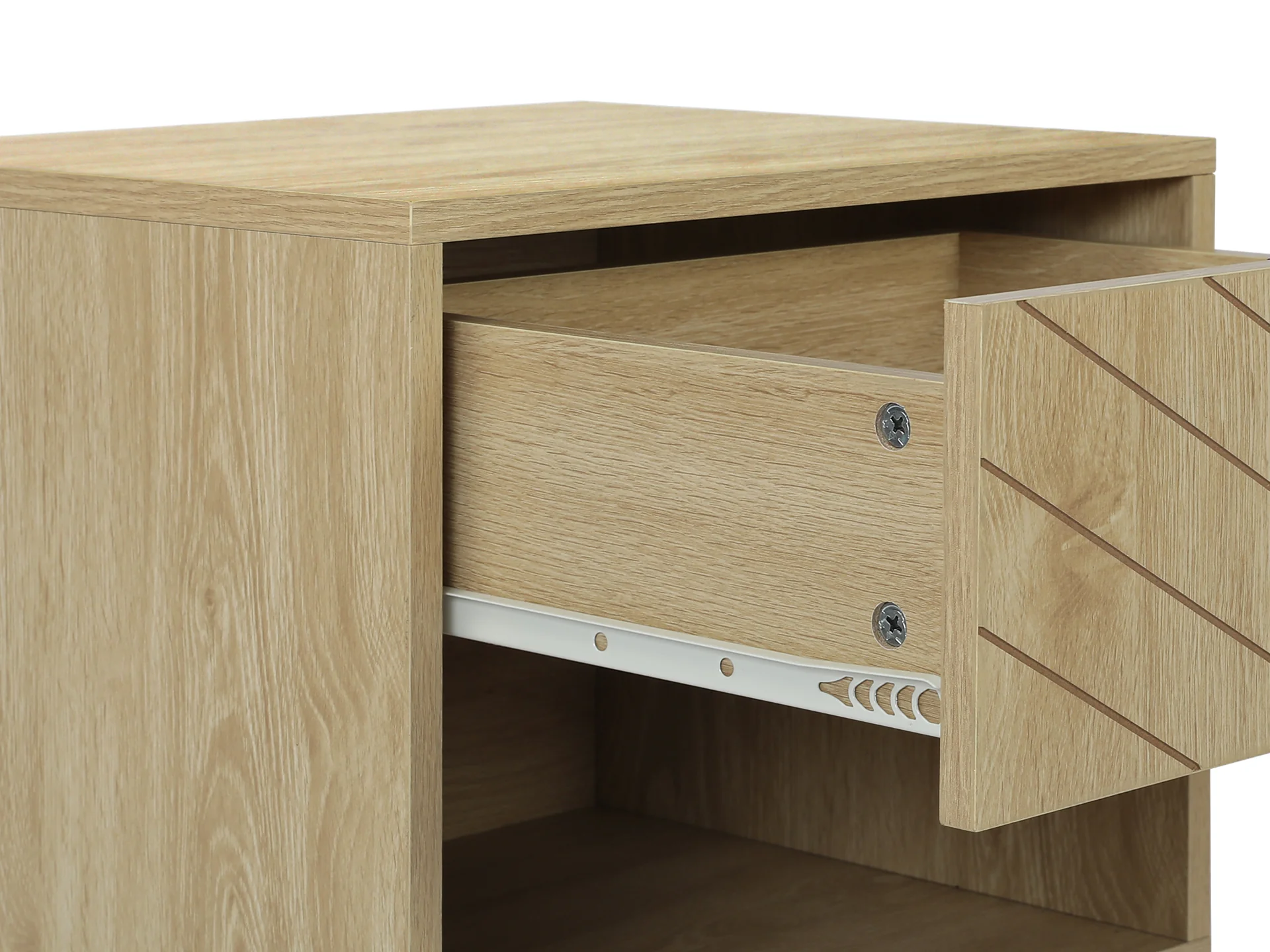 Crovo Wooden Bedside Table - Natural - Image 7