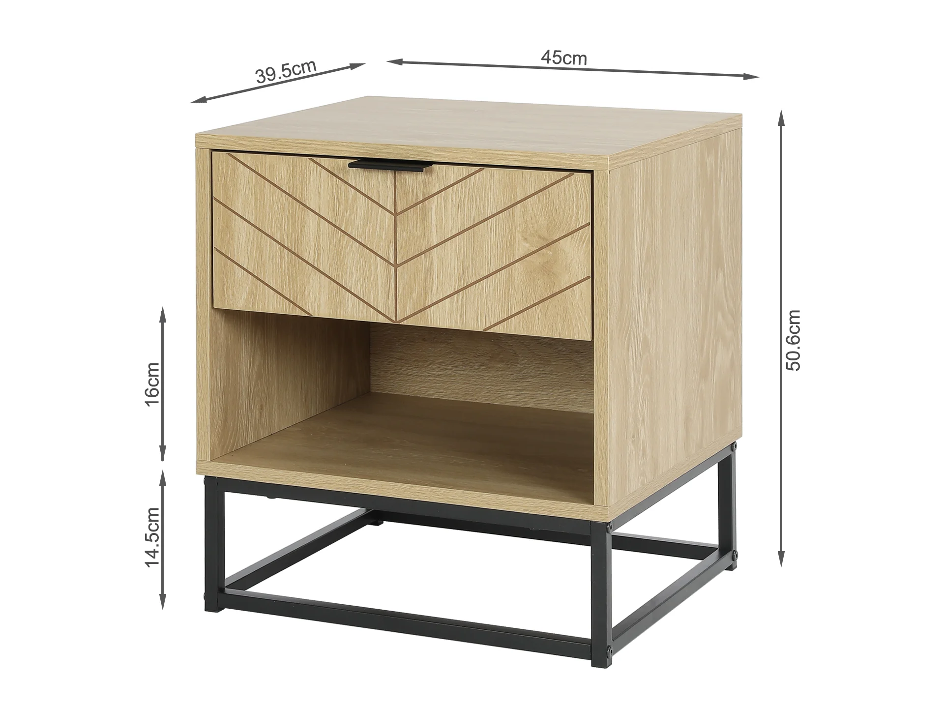 Crovo Wooden Bedside Table - Natural - Image 8