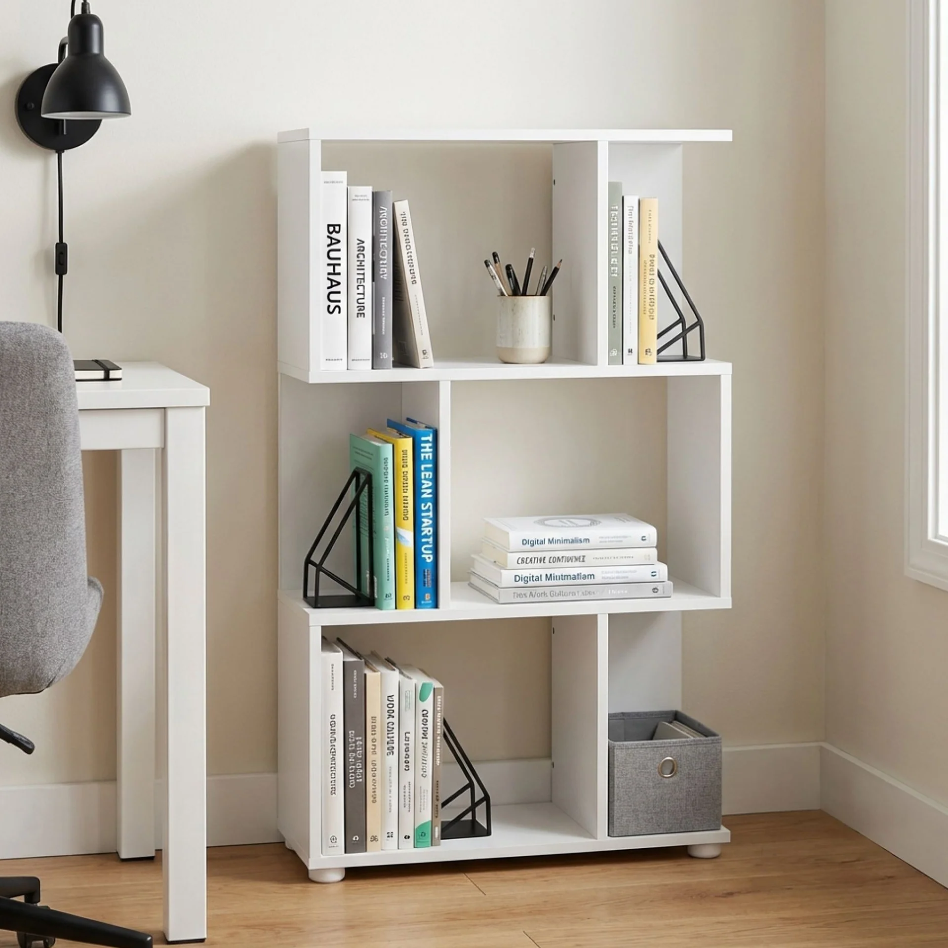 Cubo 3 Tier Bookshelf Display Shelf - White - Image 6