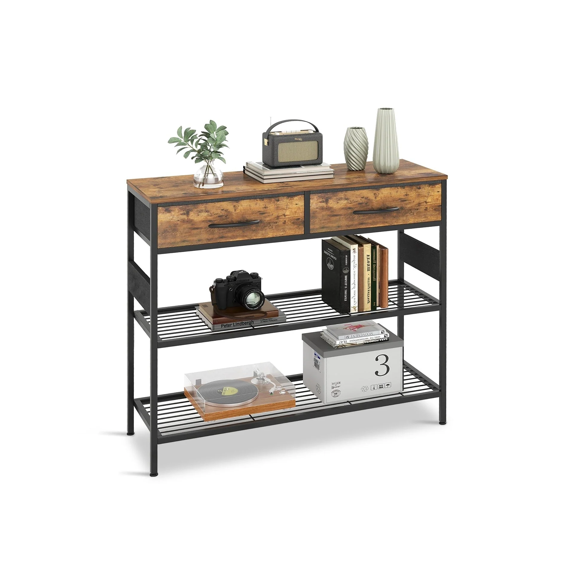 Cuckoo Console Table with 2 Drawers - Rustic Brown - Image 4