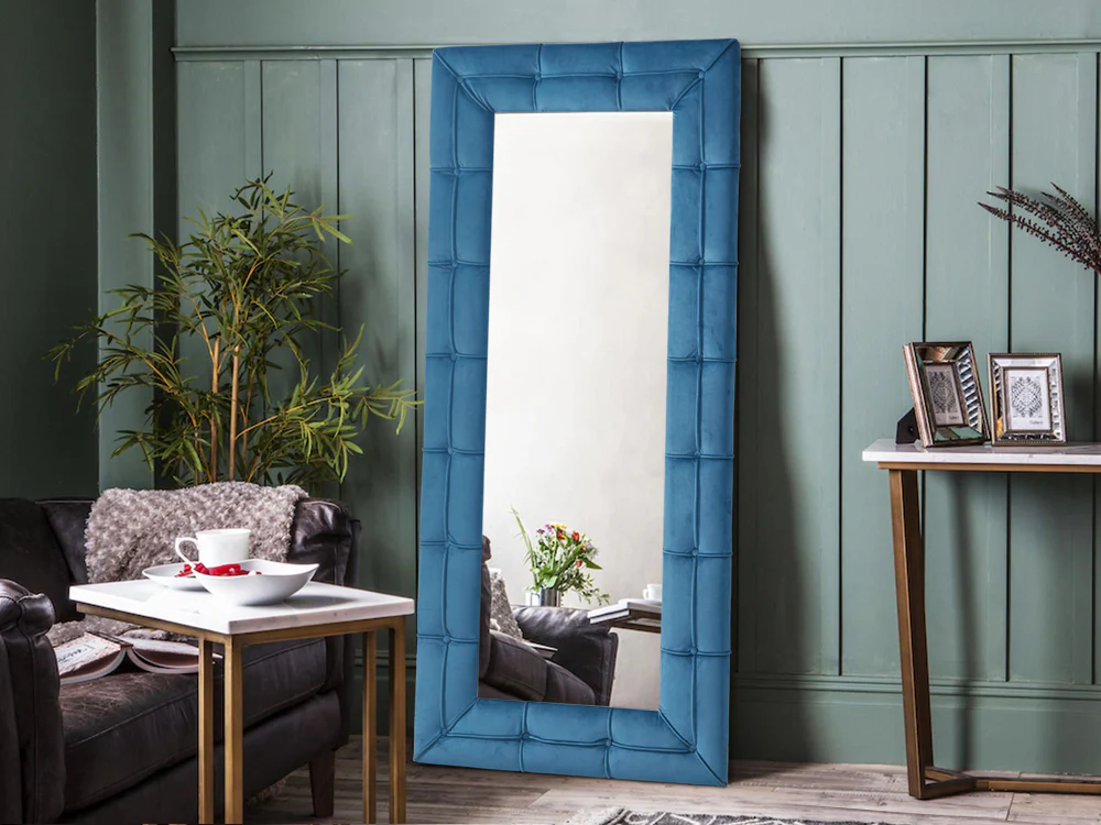 Cukoos Velvet Standing Mirror - Blue - Image 10