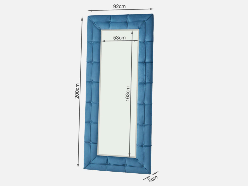Cukoos Velvet Standing Mirror - Blue - Image 11