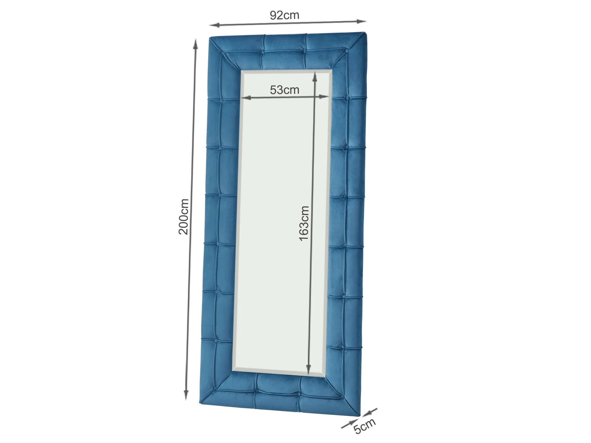 Cukoos Velvet Standing Mirror - Blue - Image 2