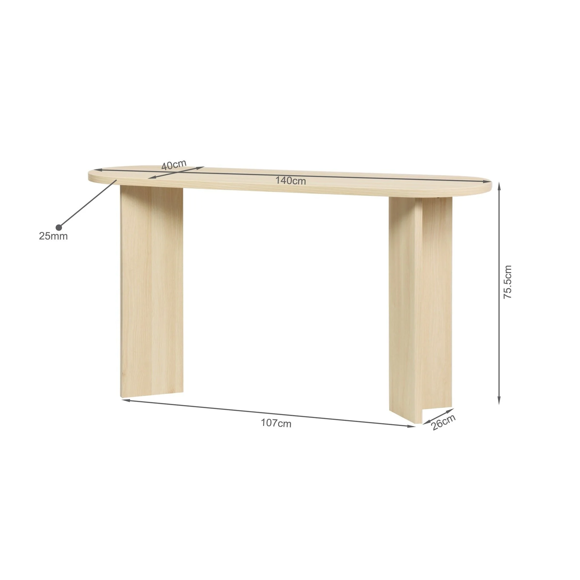 Custer Console Table - Oak - Image 6