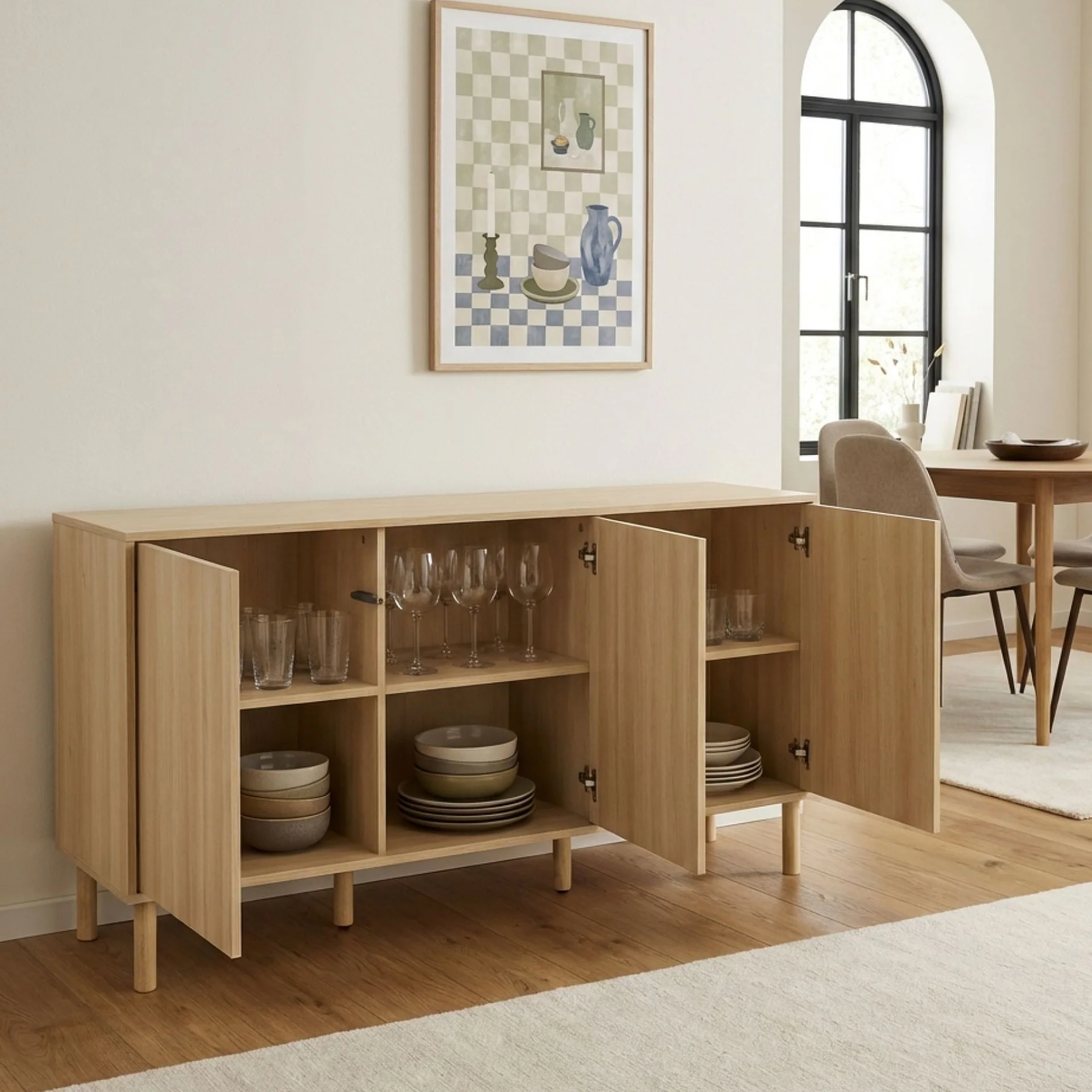 Custer Sideboard Buffet Table - Oak - Image 2