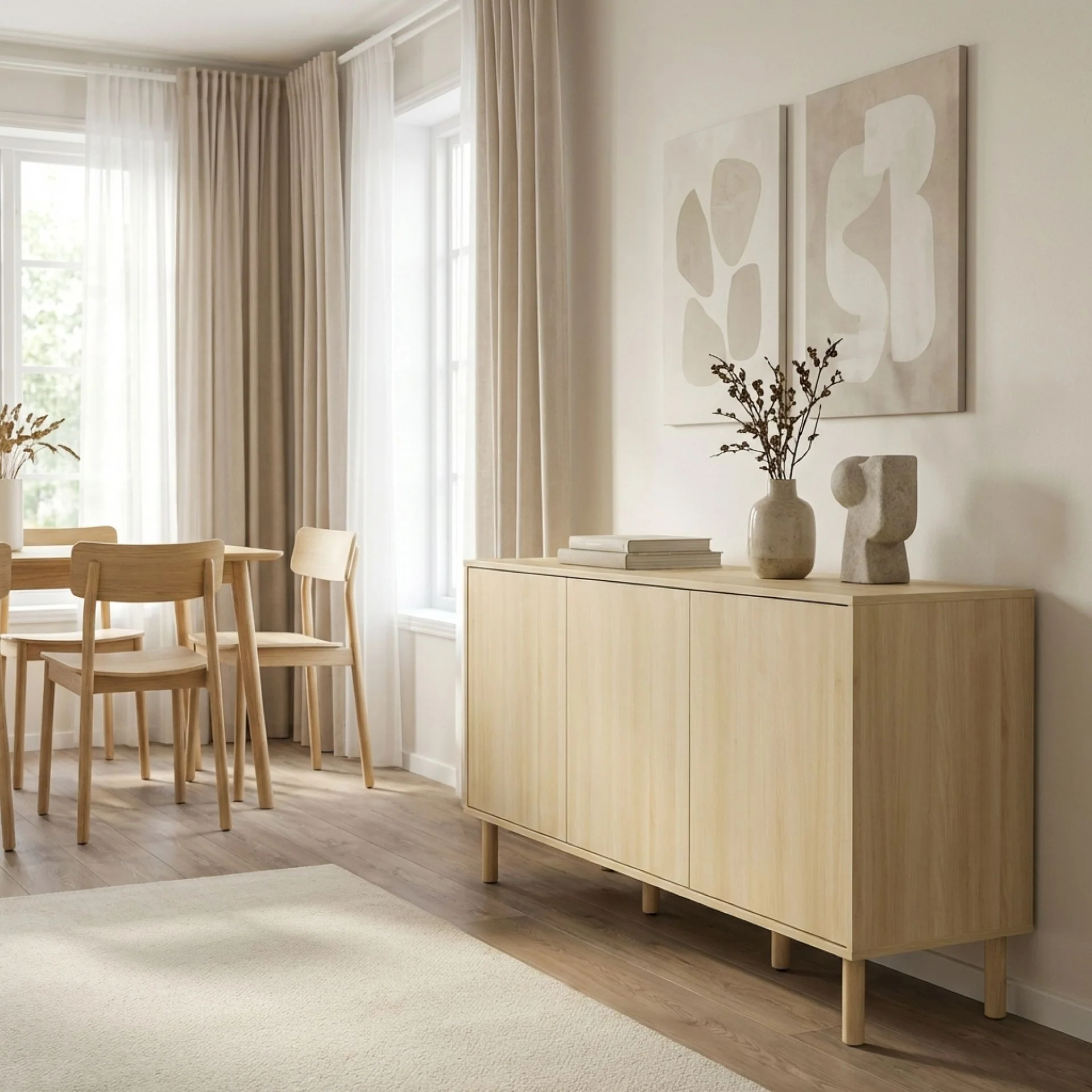 Custer Sideboard Buffet Table - Oak - Image 3