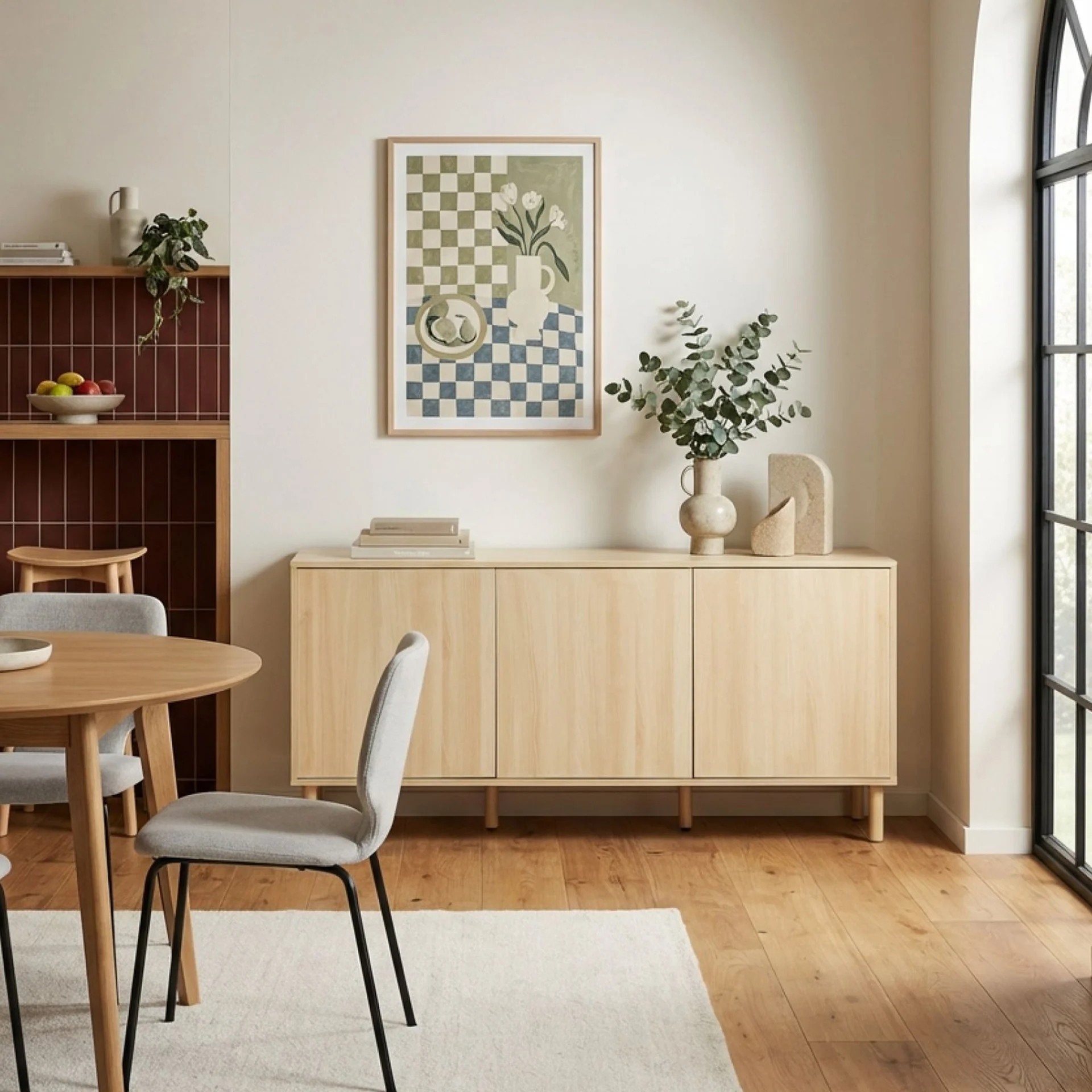Custer Sideboard Buffet Table - Oak - Image 4