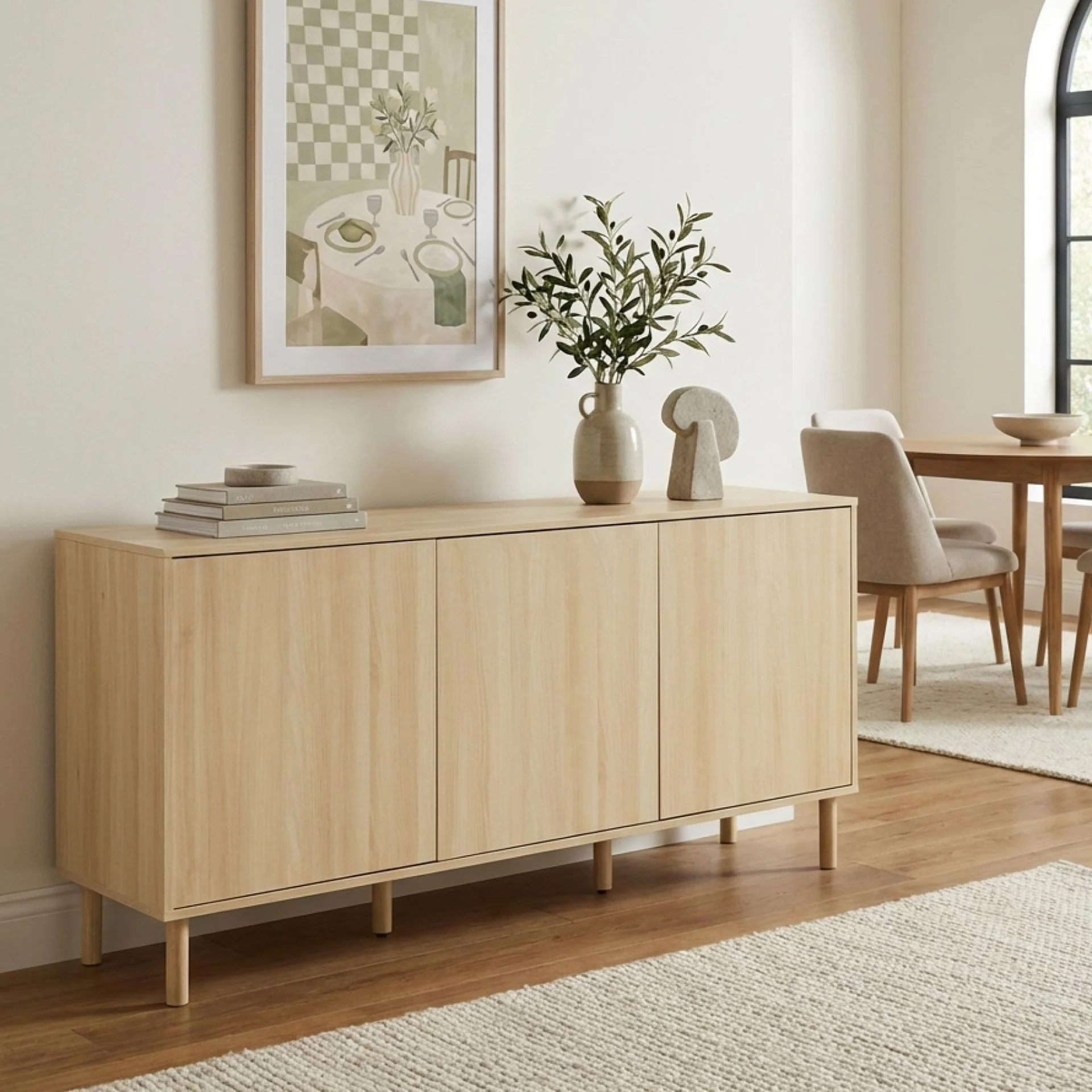 Custer Sideboard Buffet Table - Oak - Image 5