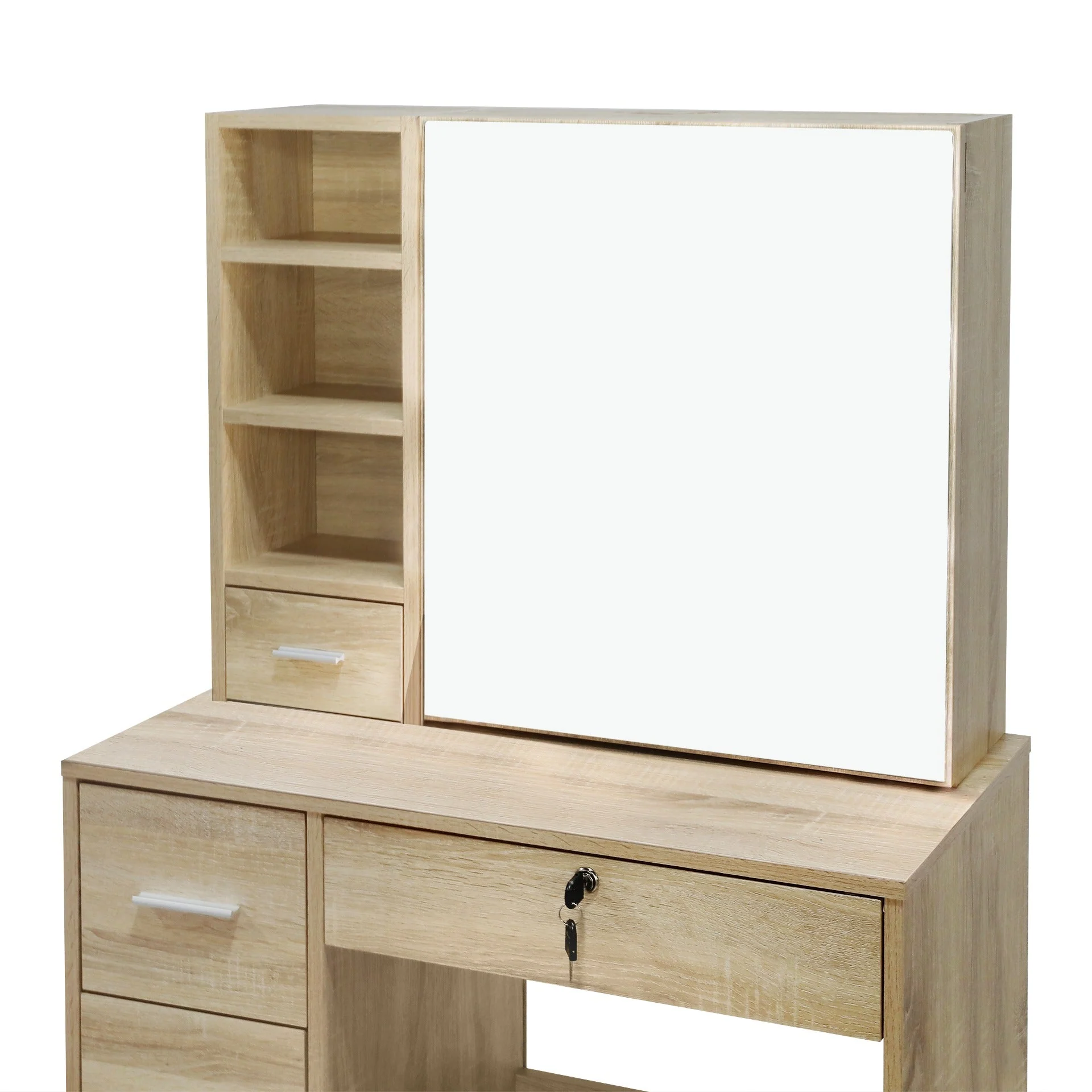 Carnation Dressing Table with Drawers Set - Oak - Image 15