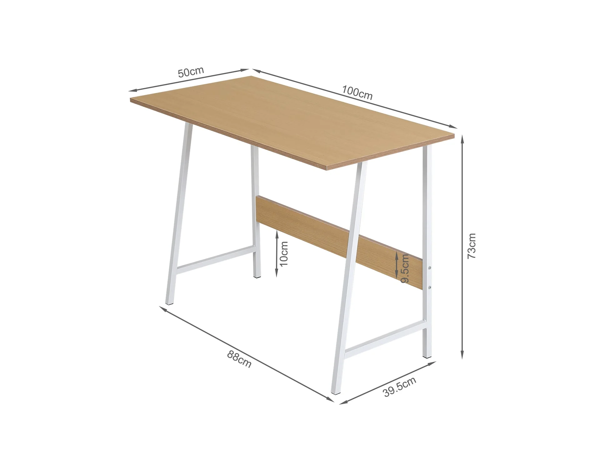 Daniel 100cm Computer Desk - Maple + White - Image 5