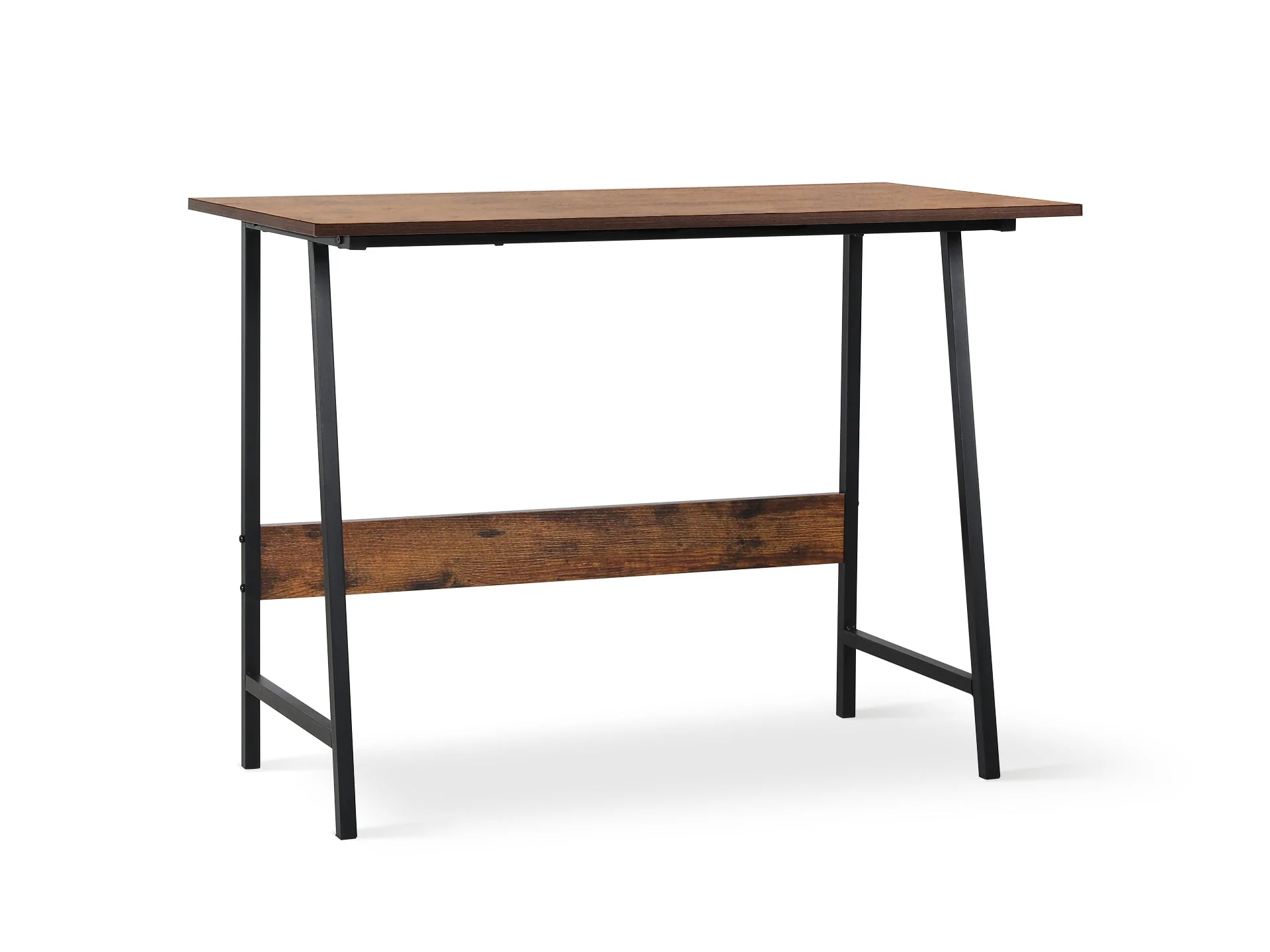 Daniel 100cm Computer Desk - Rustic Brown + Black - Image 2