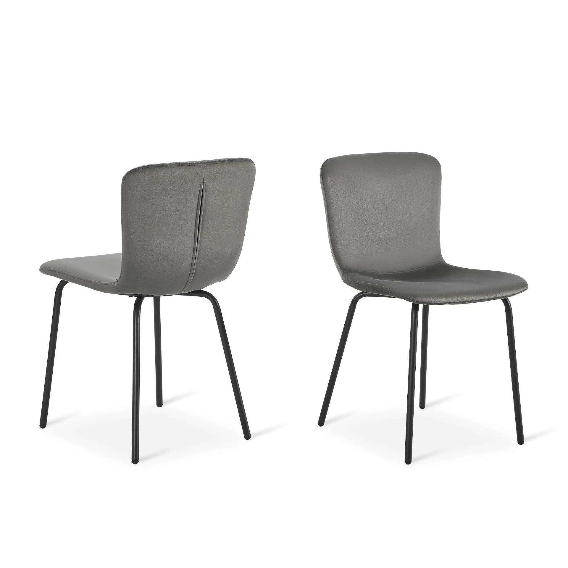 Darius Velvet Dining Chairs - Set of 4 - Dark Grey - Image 10