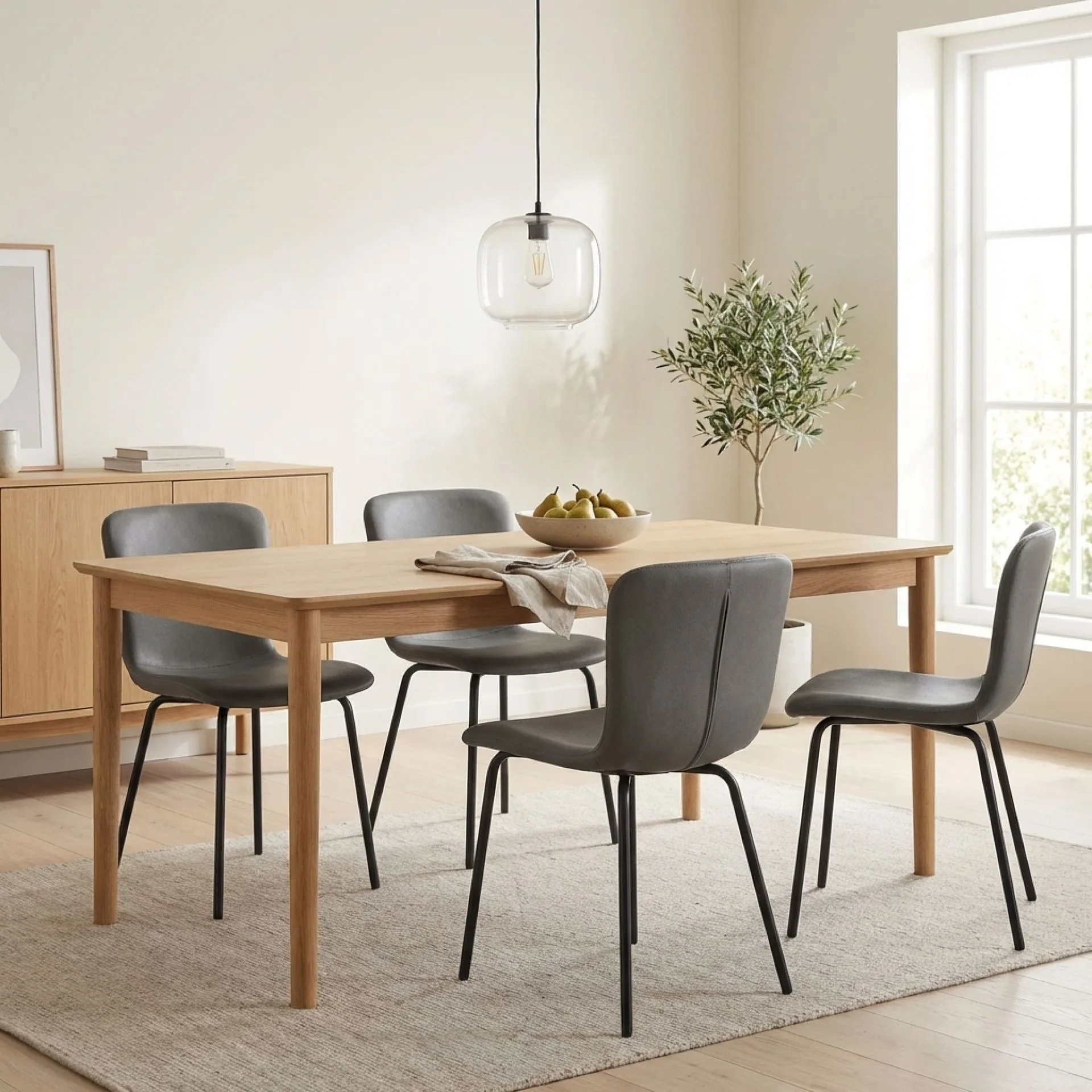 Darius Velvet Dining Chairs - Set of 4 - Dark Grey - Image 6