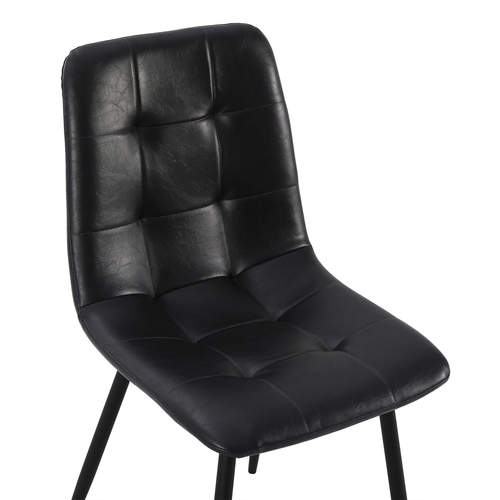 David PU Leather Dining Chair - Set of 4 - Black - Image 11