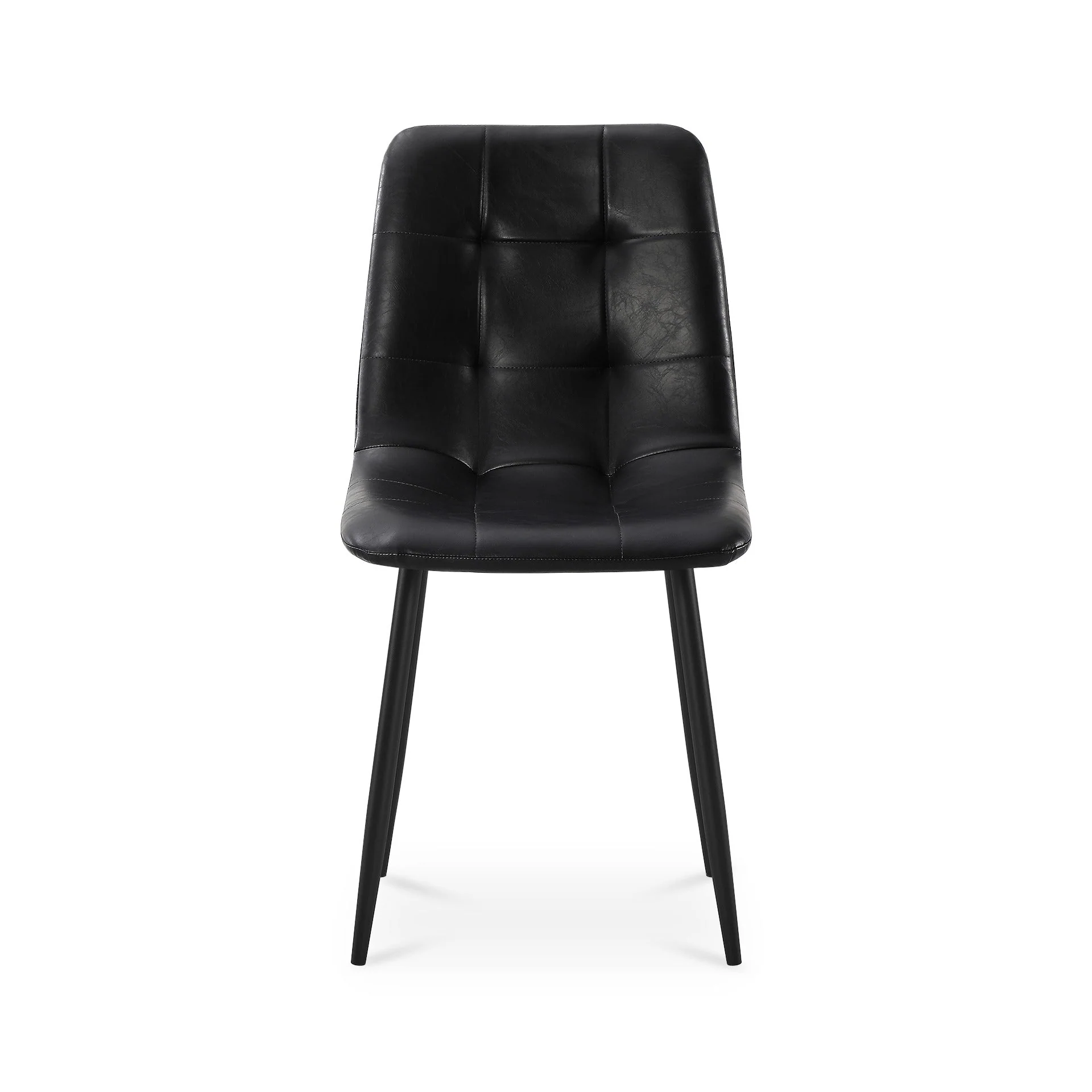 David PU Leather Dining Chair - Set of 4 - Black - Image 8
