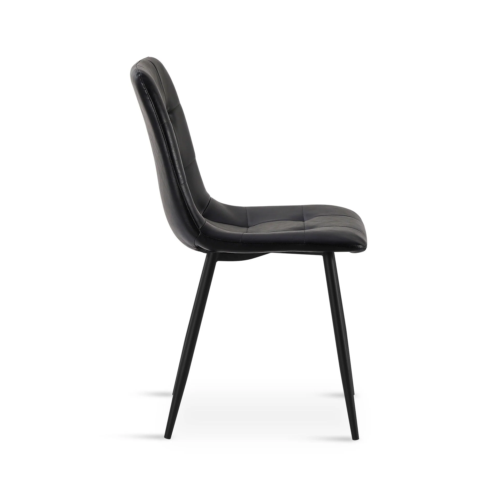 David PU Leather Dining Chair - Set of 4 - Black - Image 9