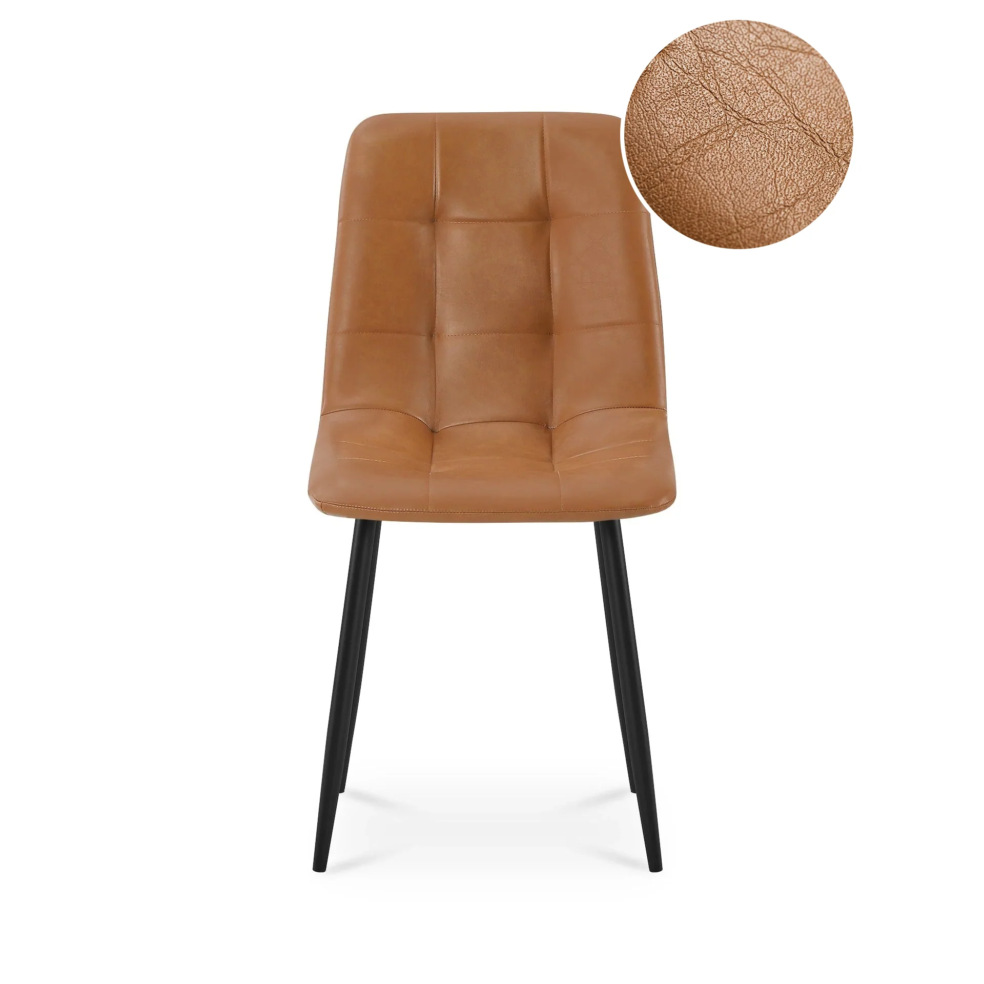 David PU Leather Dining Chair - Set of 4 - Orange - Image 8
