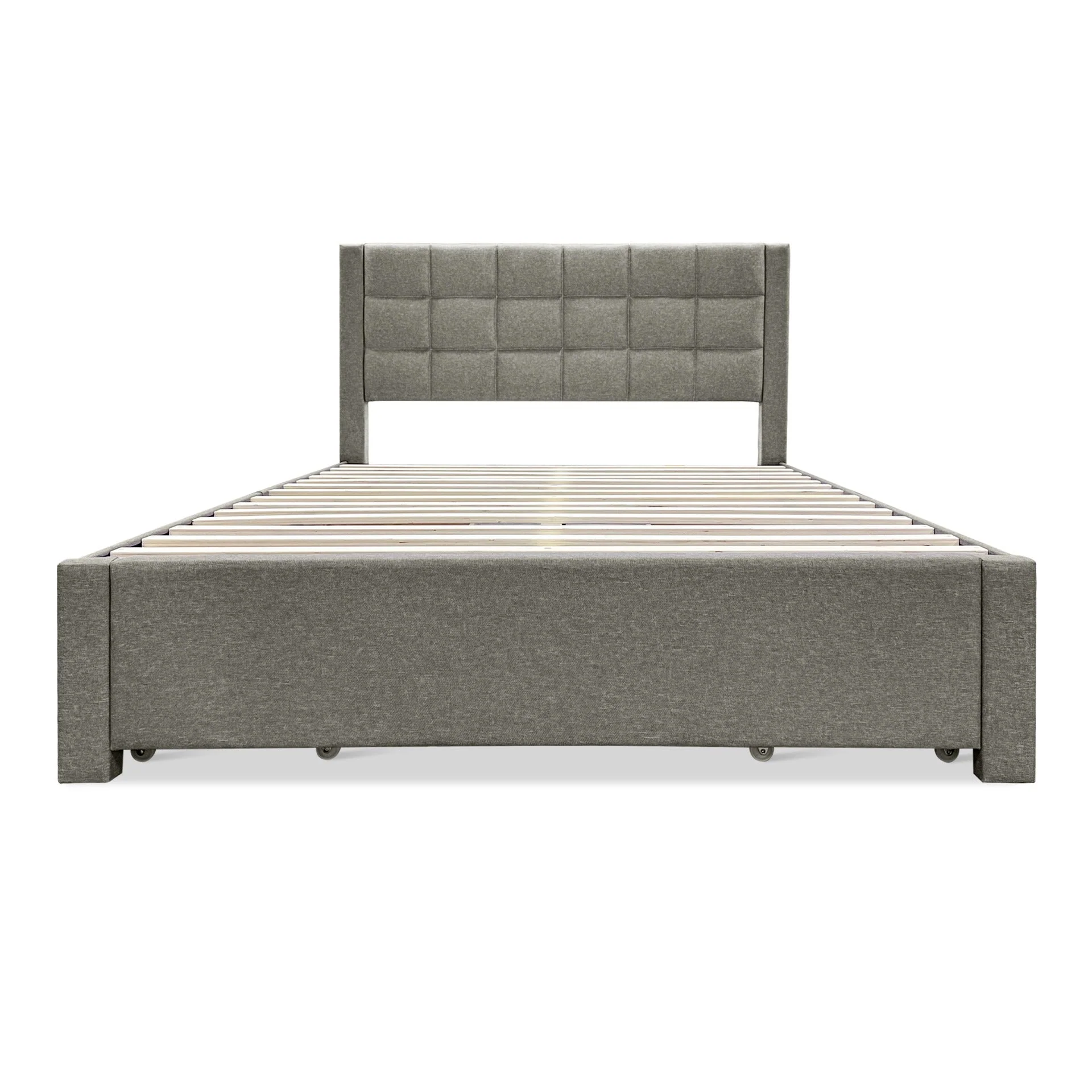 Denali Queen Bed Frame with 4 Drawers - Light Grey - Image 8