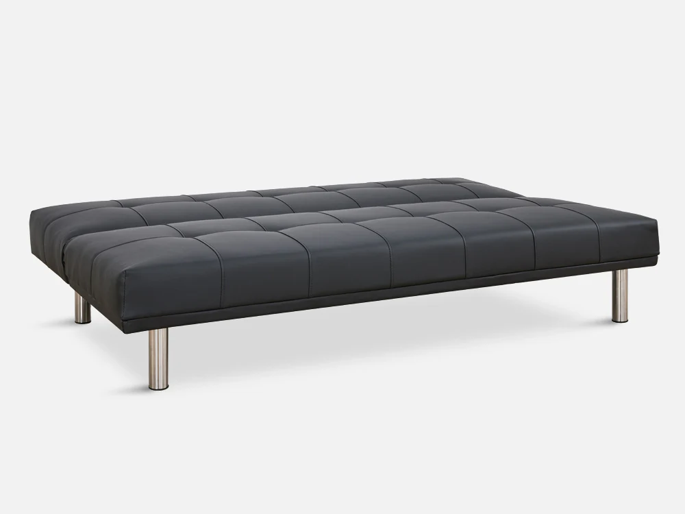 DENVER 3-Seater PU Sofa Bed - BLACK - Image 19