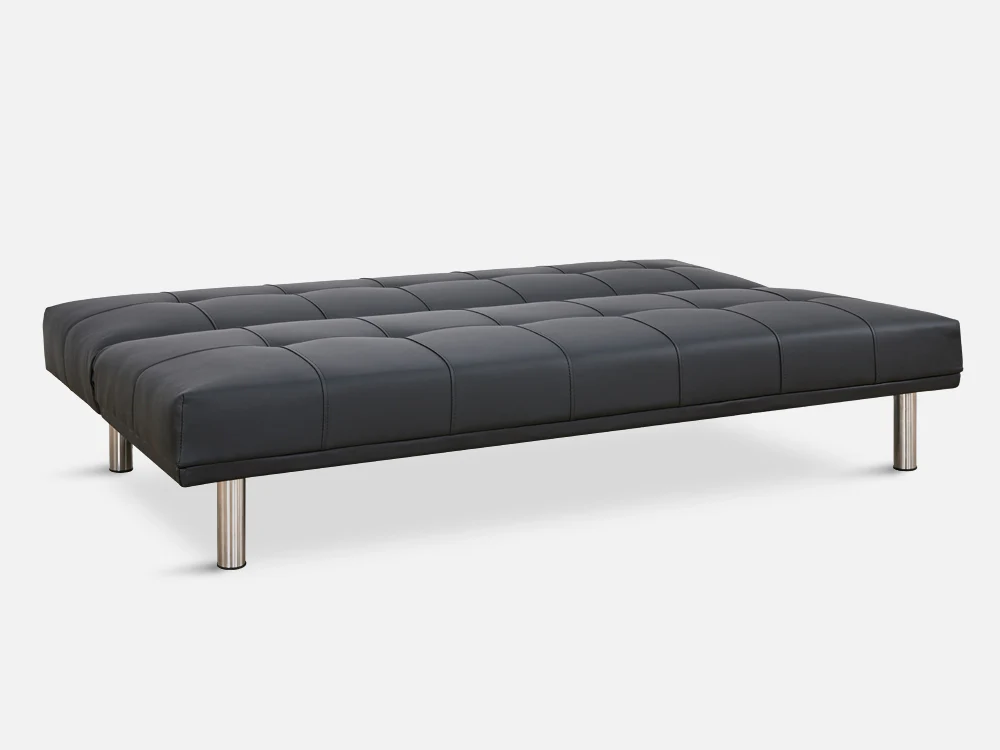 DENVER 3-Seater PU Sofa Bed - BLACK - Image 7