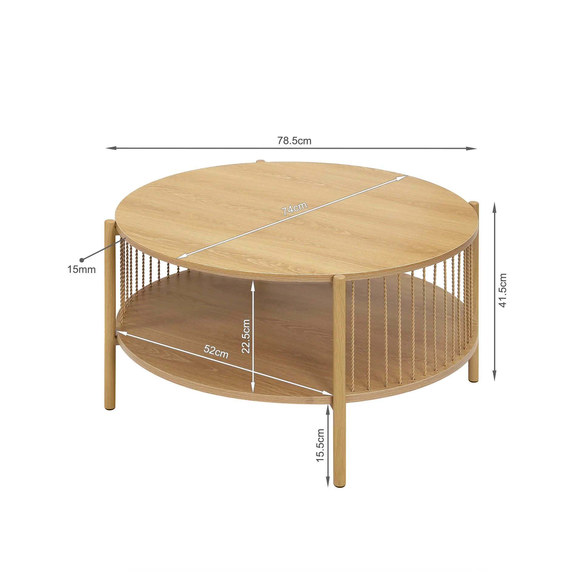 Deven Coffee Table - Natural - Image 15